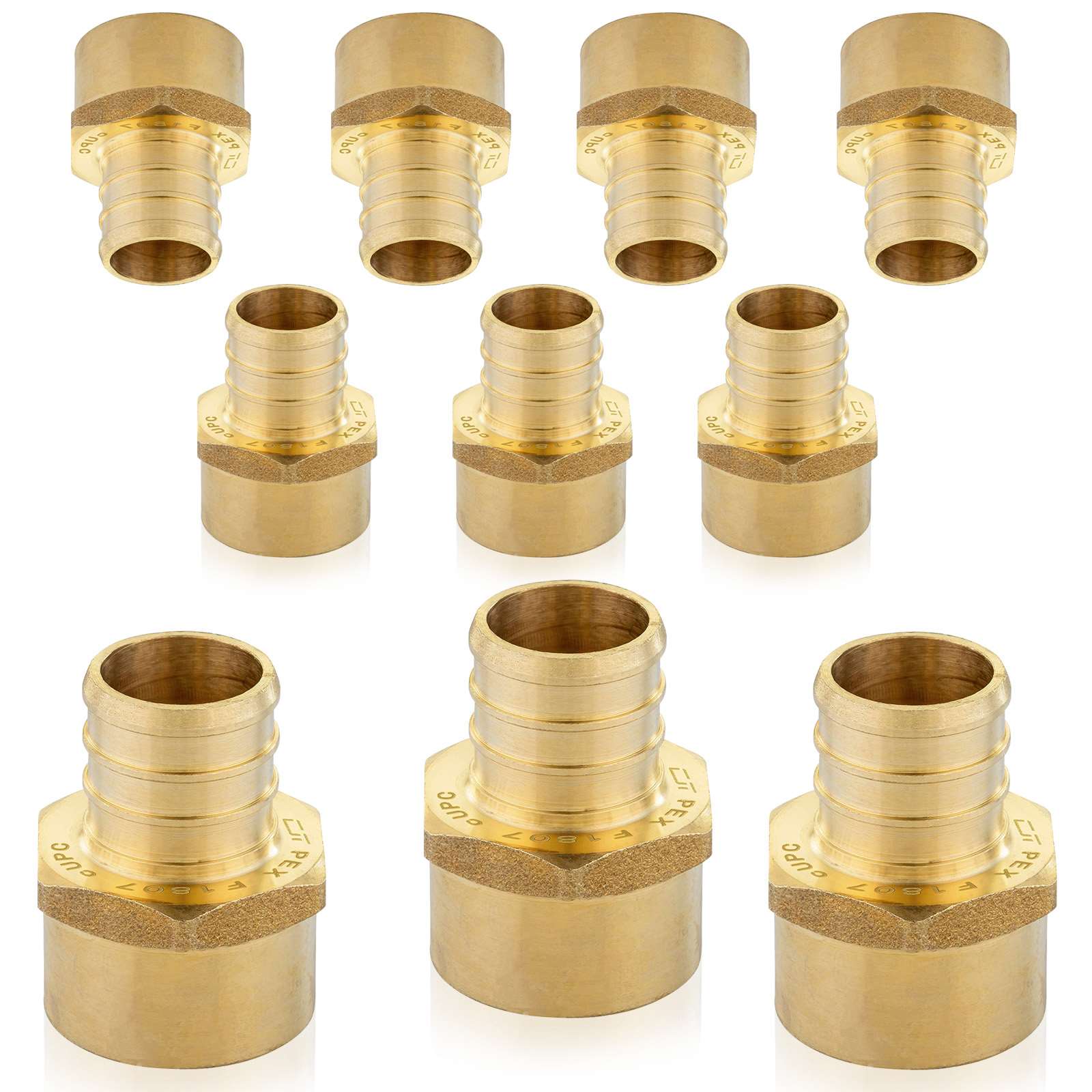 pex b crimp x female npt threaded reducing adapter lead free 18