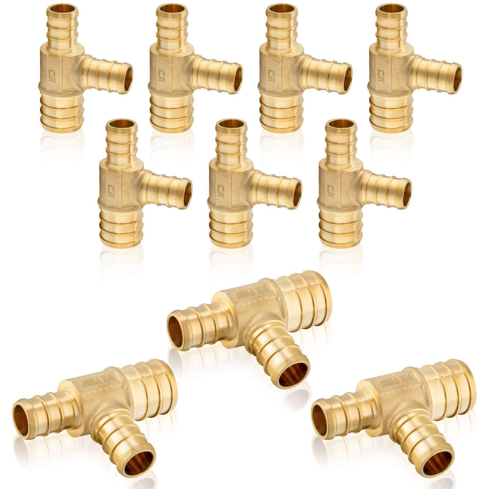 pex b crimp x pex reducing tee lead free 35