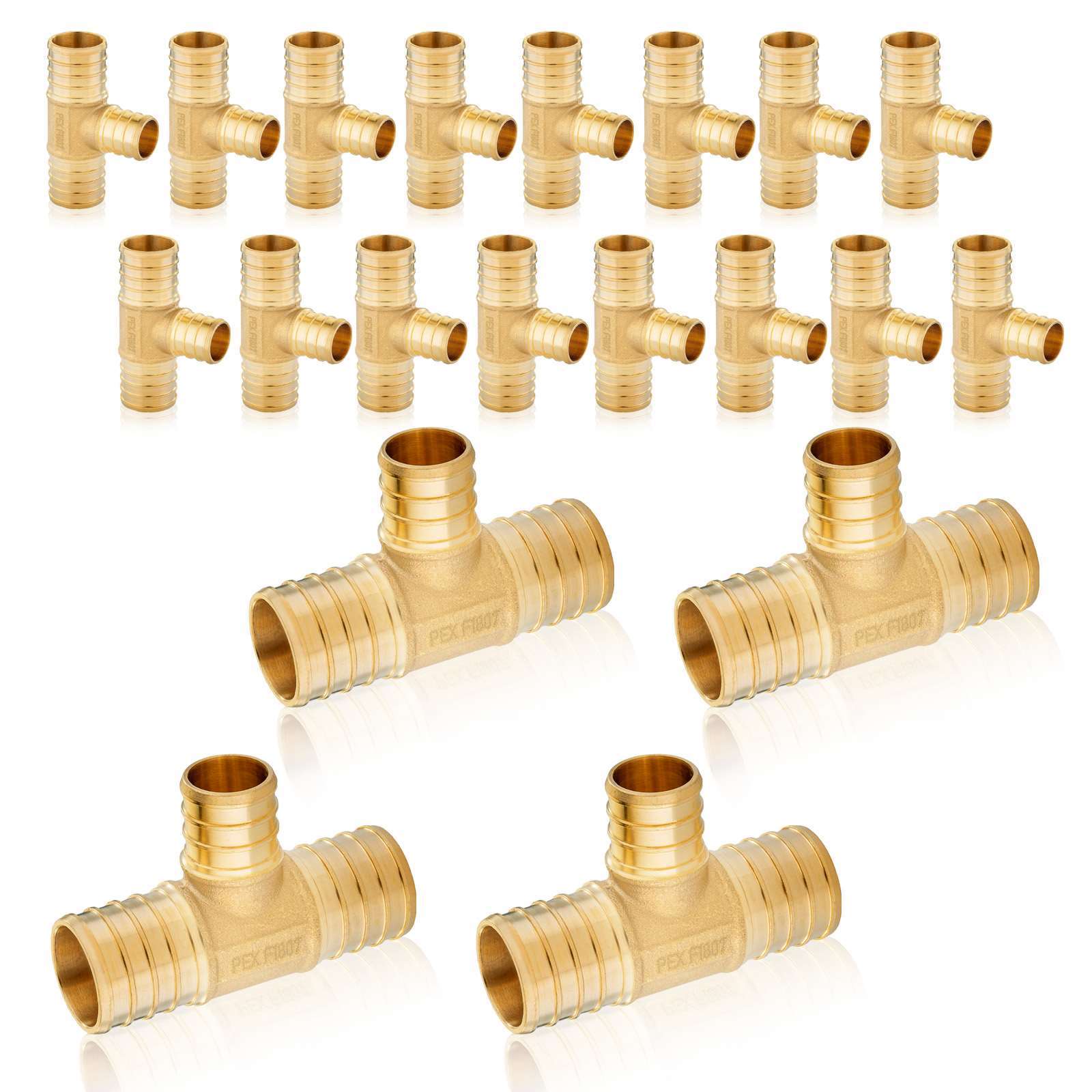 pex b crimp x pex reducing tee lead free 42