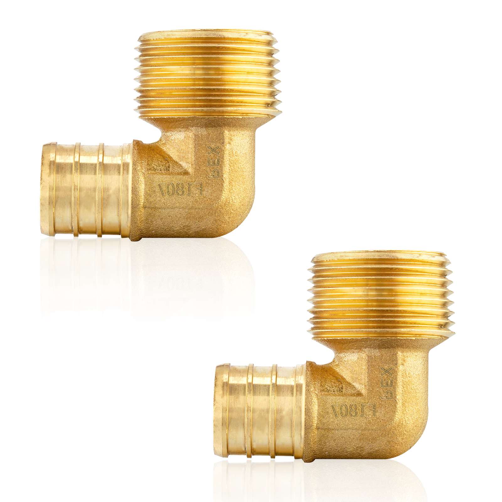 pex b crimp x male threaded reducing elbow lead free 9