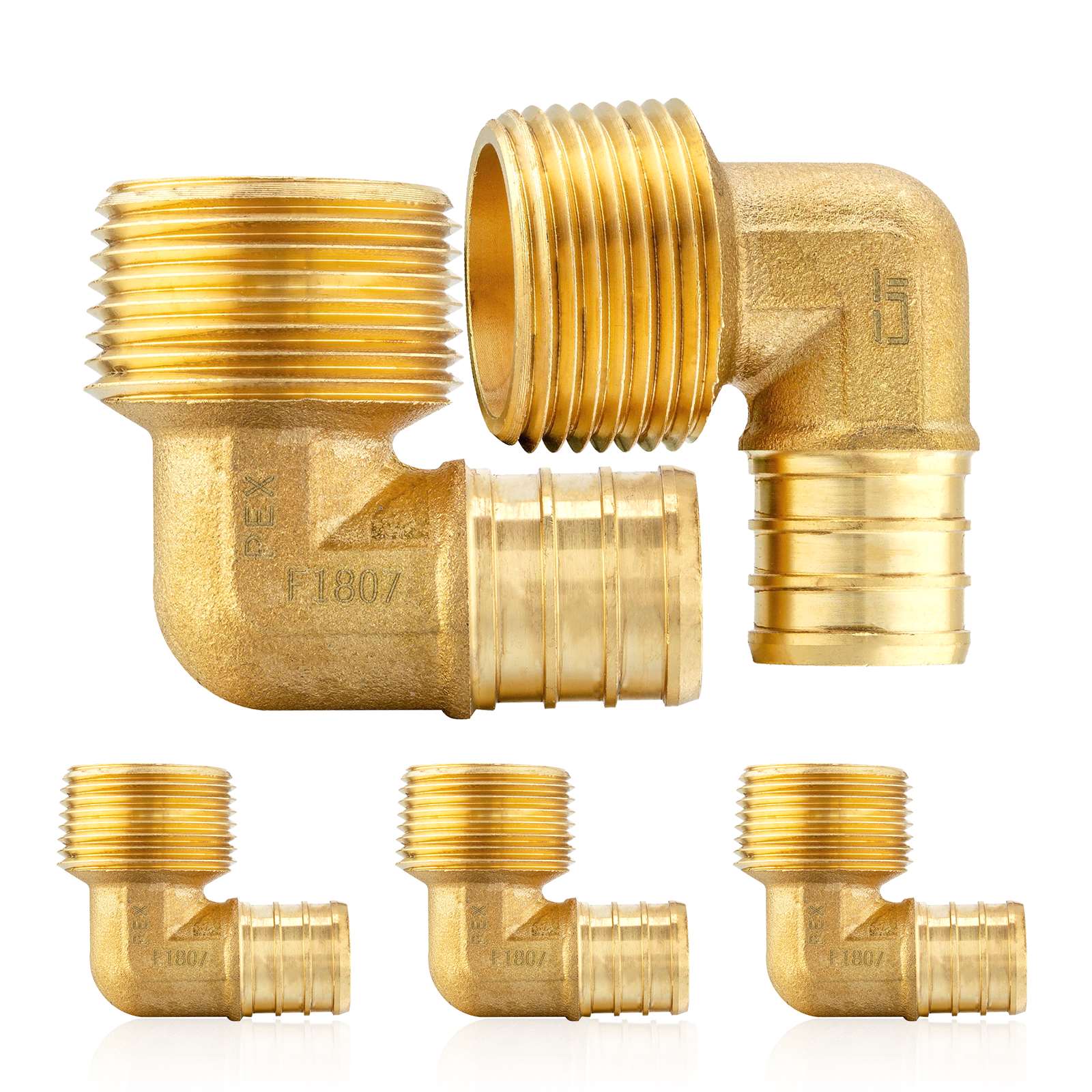 pex b crimp x male threaded reducing elbow lead free 10