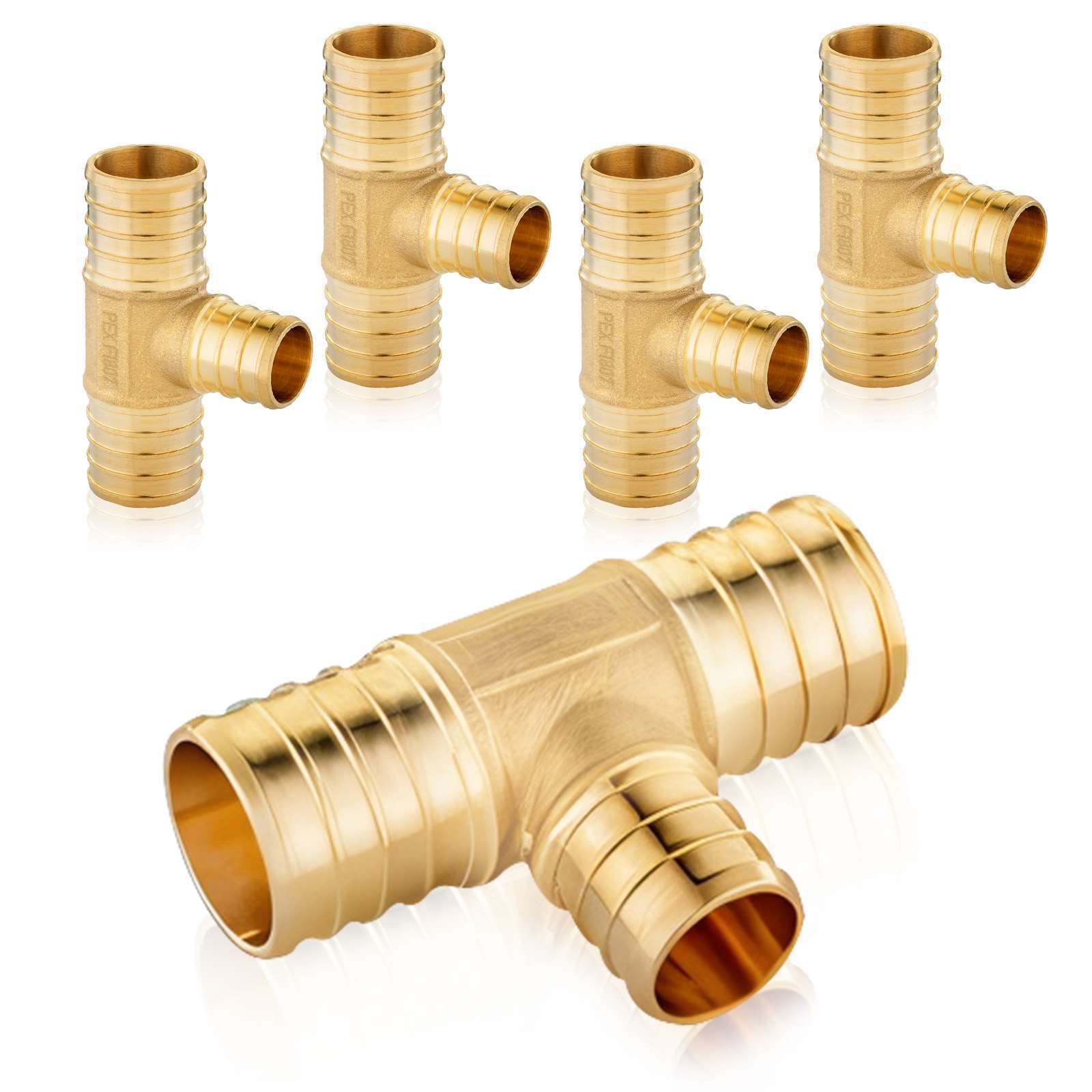 pex b crimp x pex reducing tee lead free 40