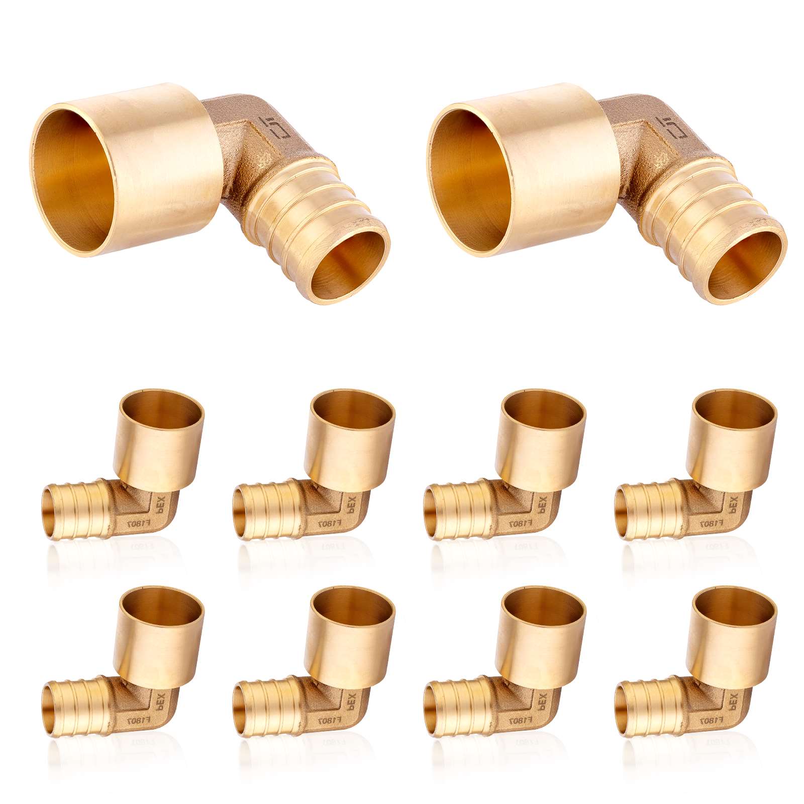pex b crimp x female copper sweat elbow lead free 10