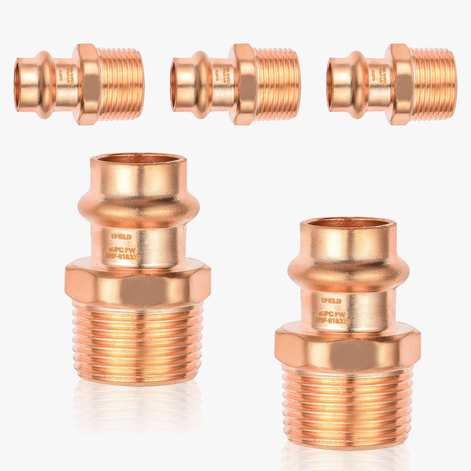 press copper x male threaded reducing adapter lead free 7