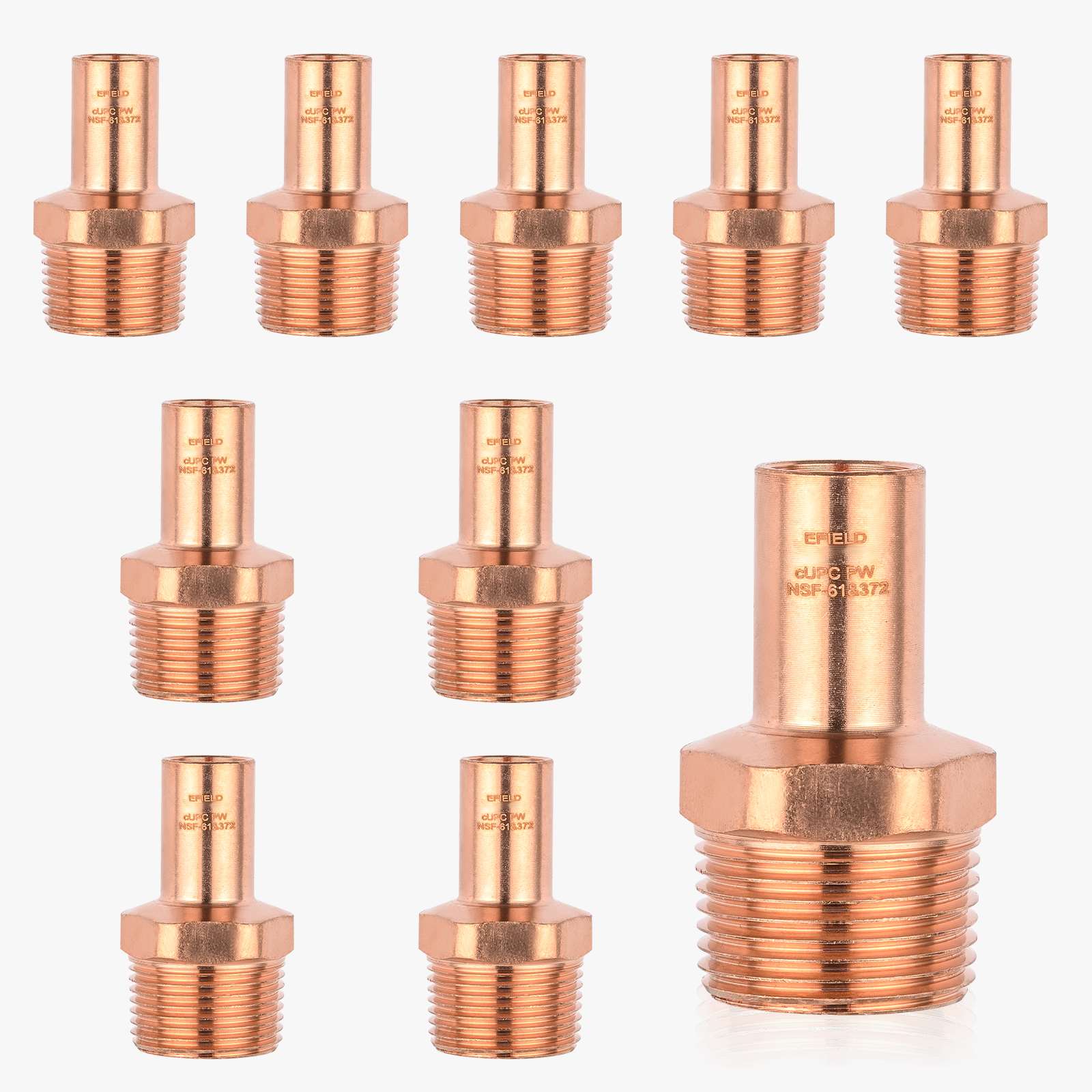 ftg press x male threaded copper reducing adapter lead free 6