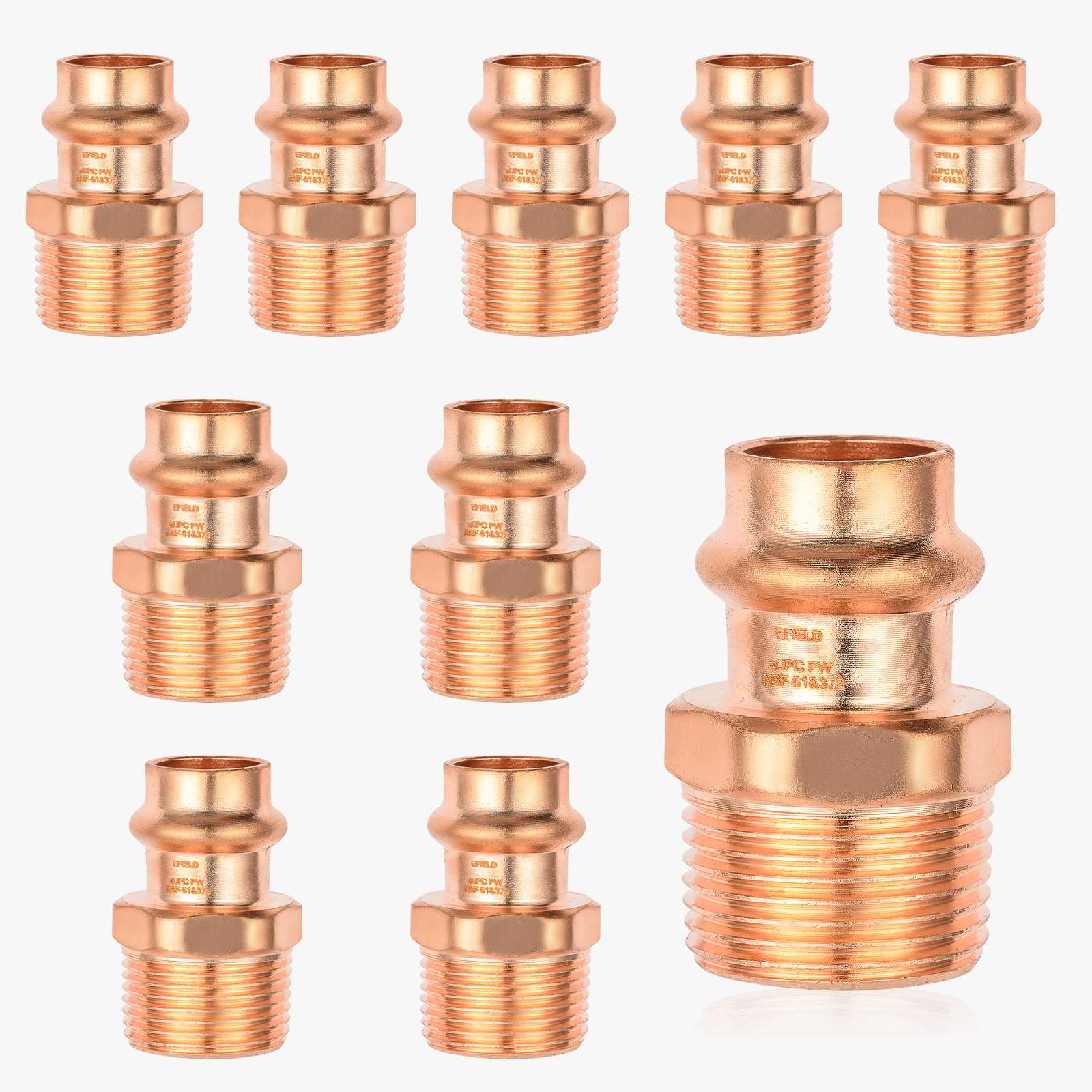 press copper x male threaded reducing adapter lead free 8