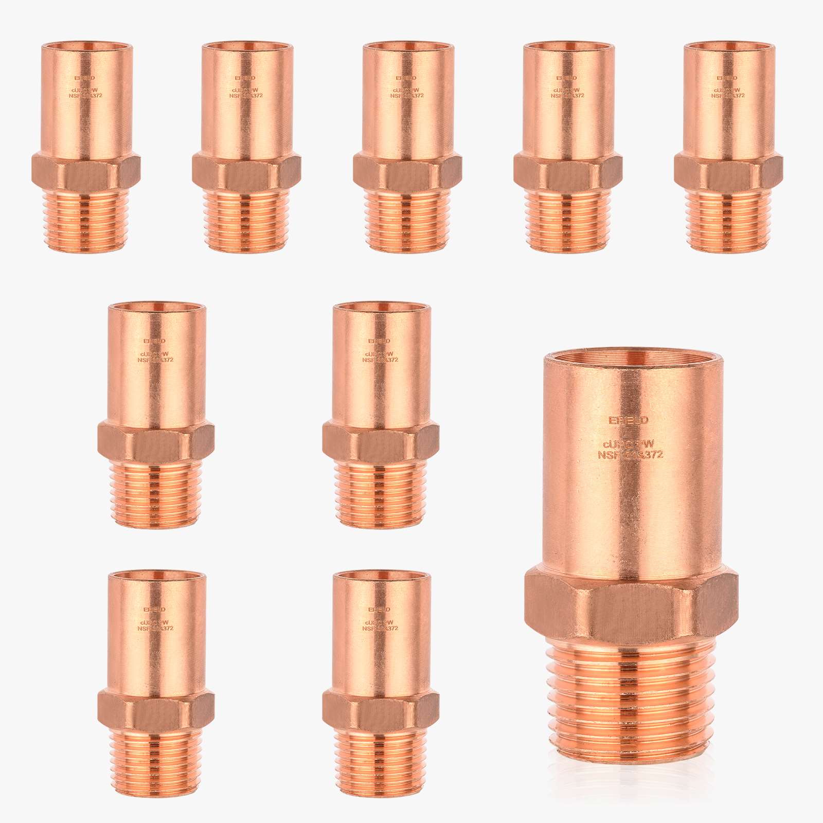 ftg press x male threaded copper reducing adapter lead free 12