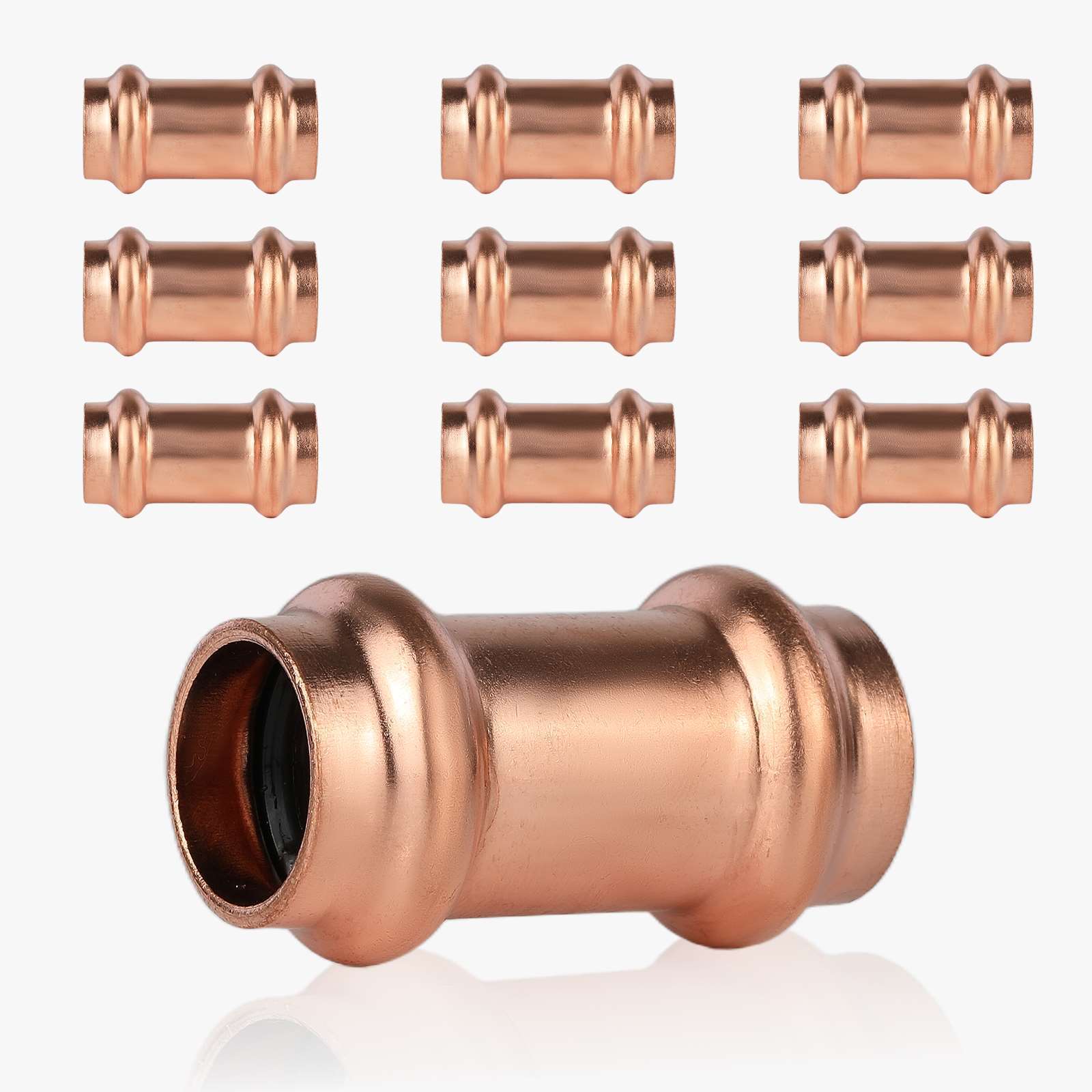 press copper coupling no stop lead free 8