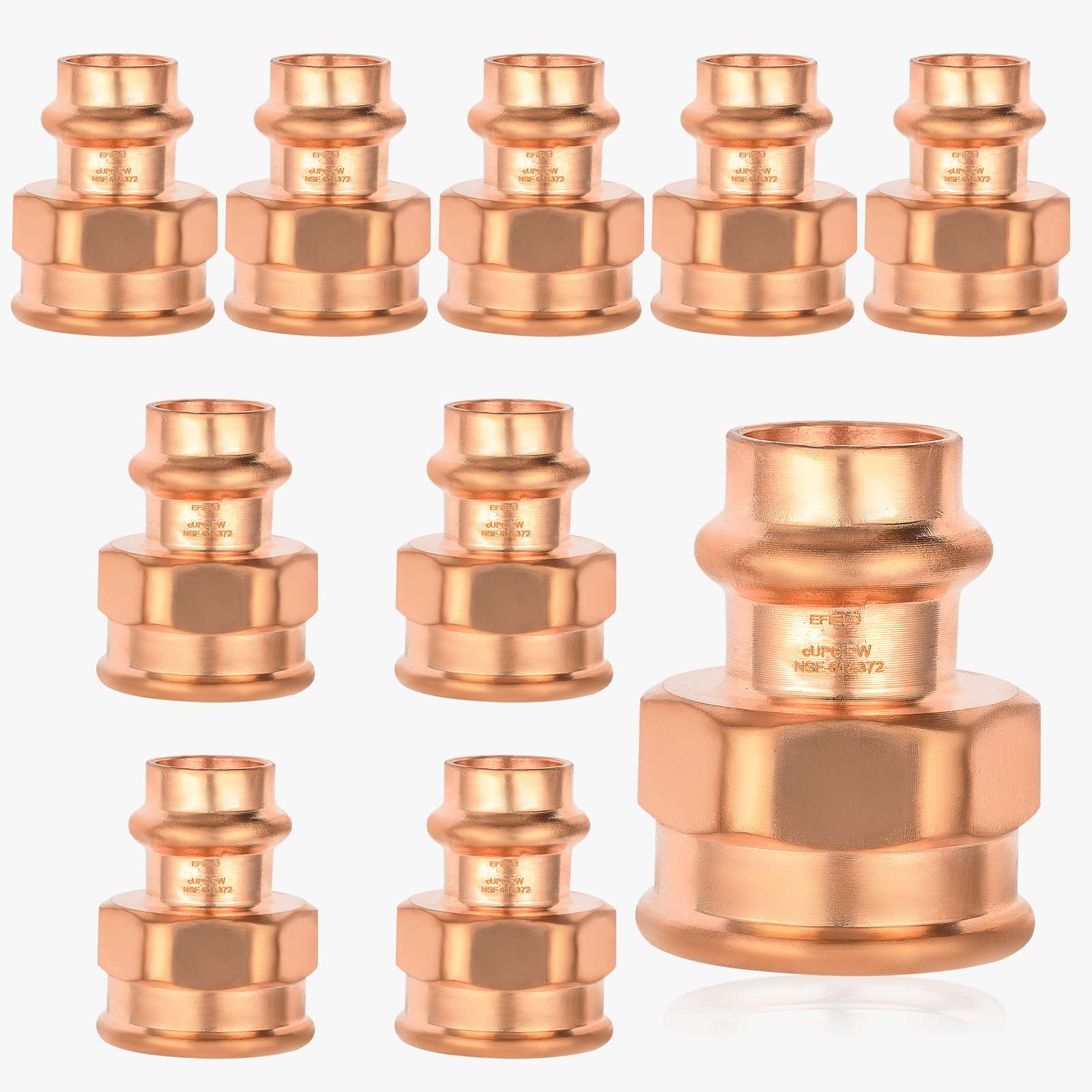 copper press x female threaded reducing adapter lead free 8