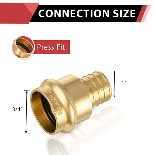 1 Pcs XFITTING 1/2 In Pex X 3/4 In GHT Hose Bibbs With Flange, Pex B With Flange Pex B Crimp Version 5 3 2 1xx - Foto 5