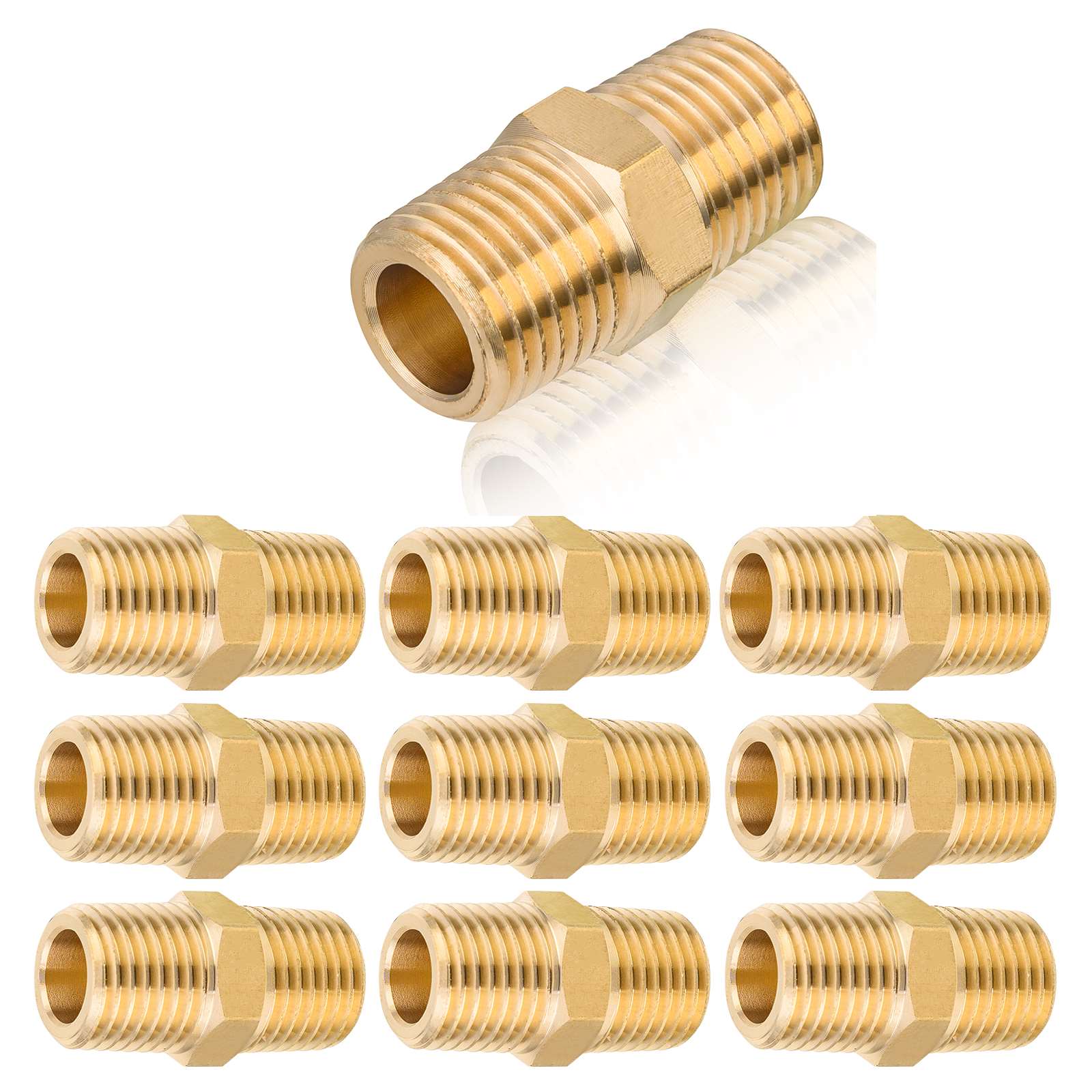 male npt brass hex connector 8