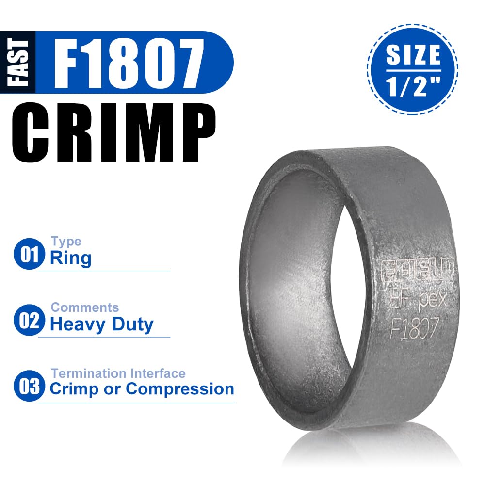 pex copper rings 1/2