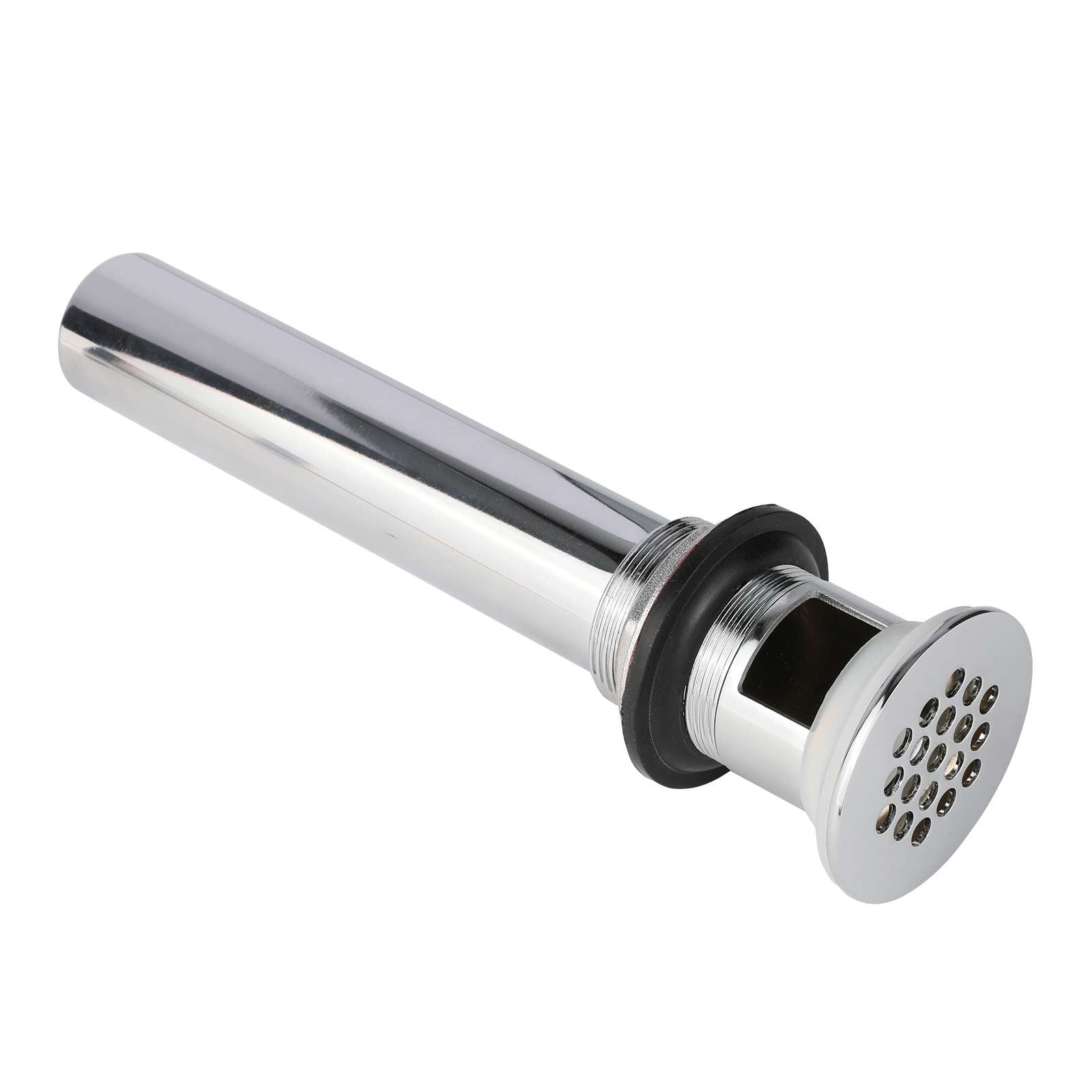 bathroom sink overflow flat top grid drain assembly, chrome plated 4