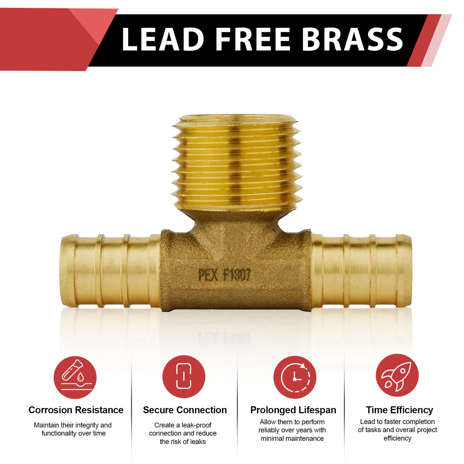 pex-b crimp male tee 1/2