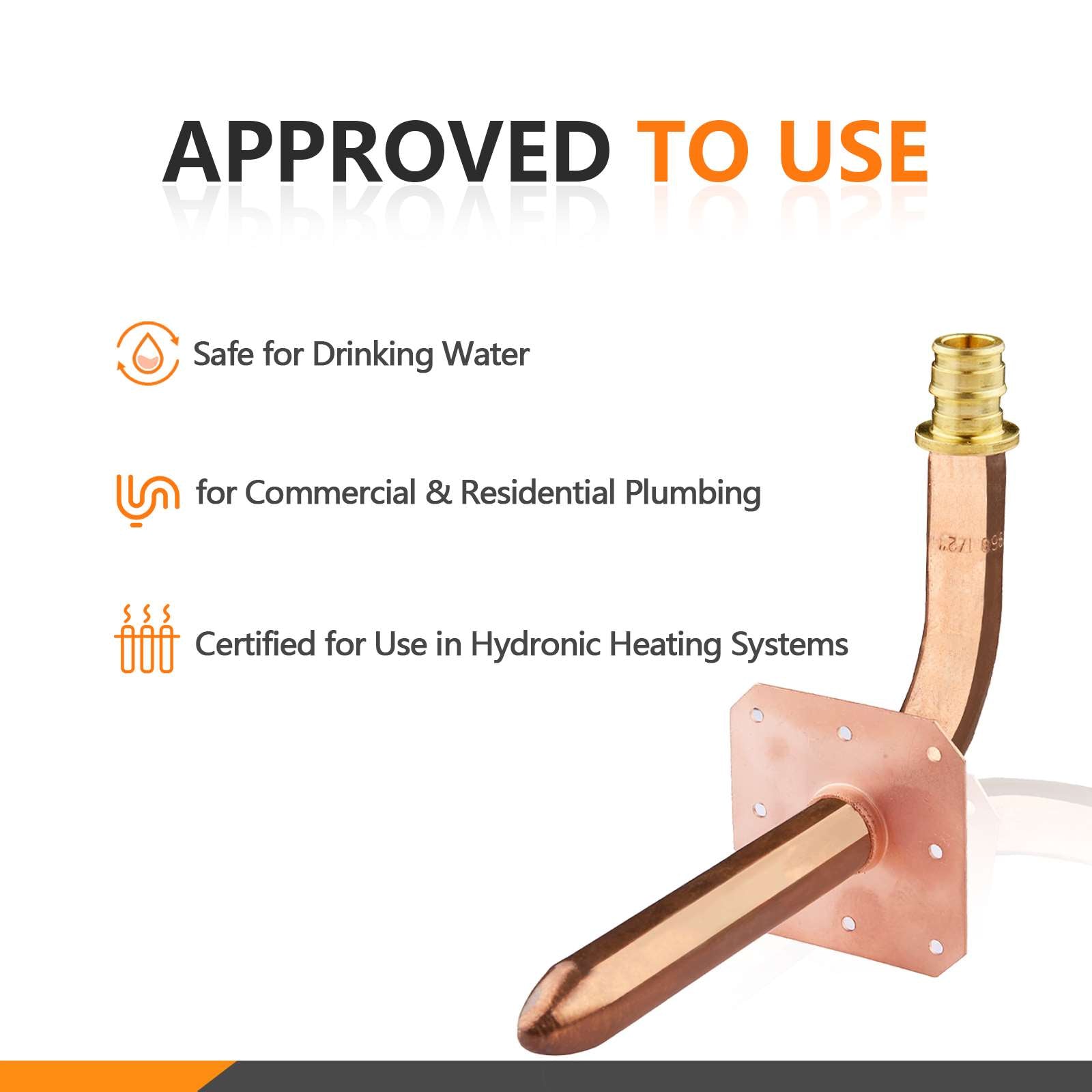 pex a expansion copper stub with wall flange 2