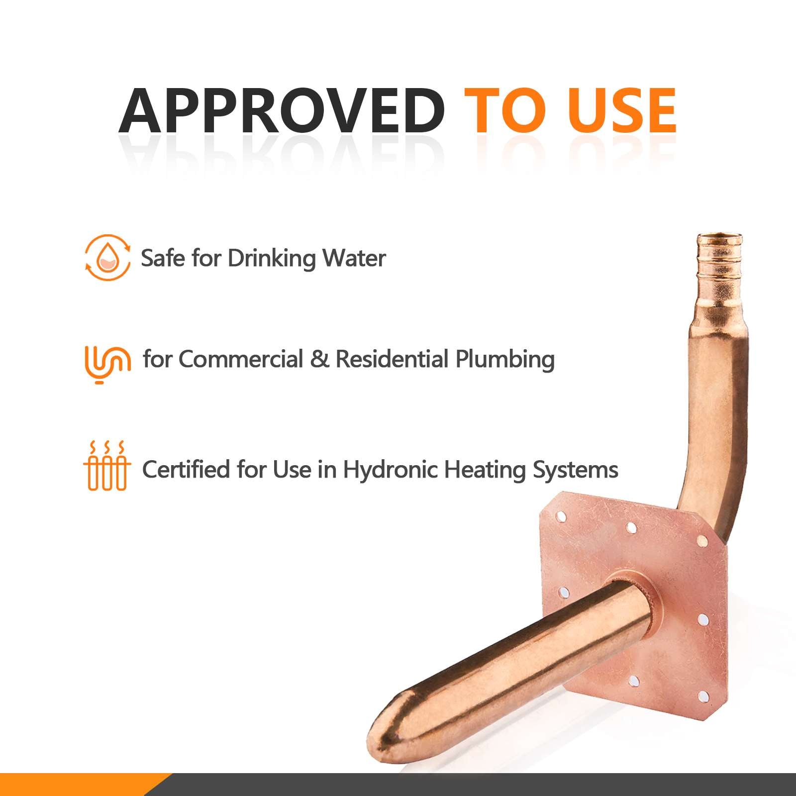 pex crimp copper stub with wall flange 3