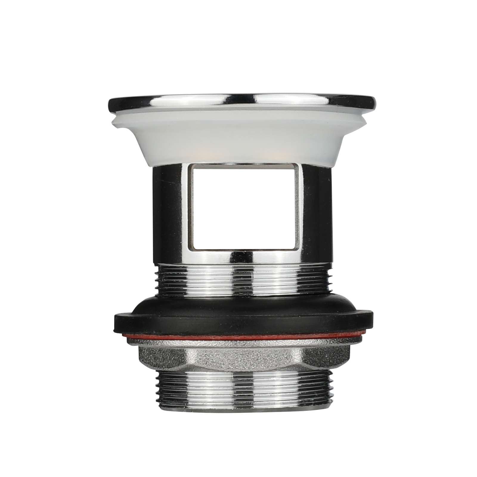 bathroom sink overflow flat top grid drain assembly, chrome plated 5