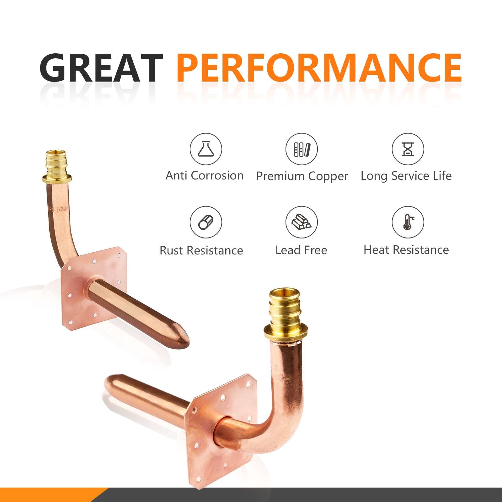 pex a expansion copper stub with wall flange 4