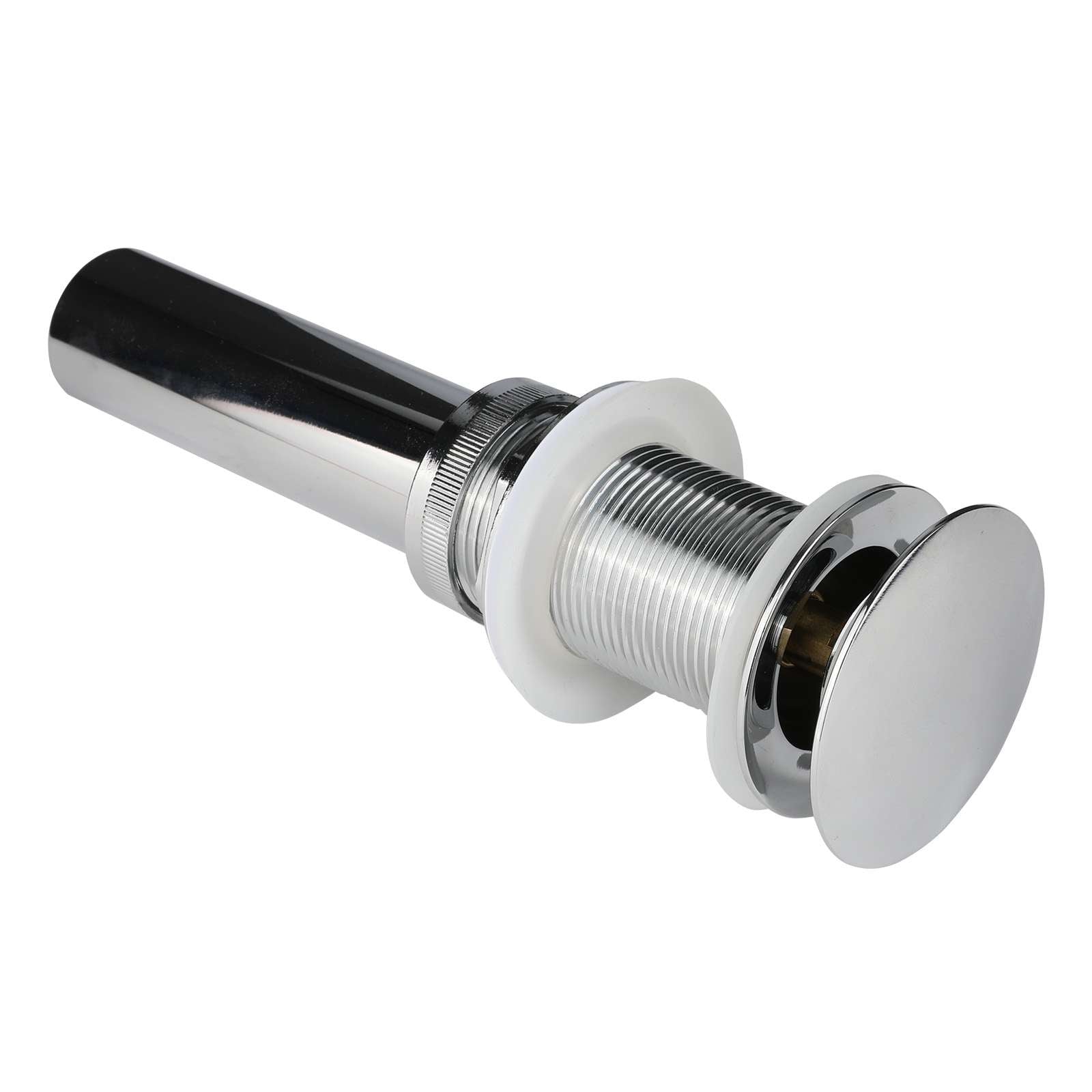 bathroom sink overflow pop up drain assembly w/ lift rod, chrome plated 2