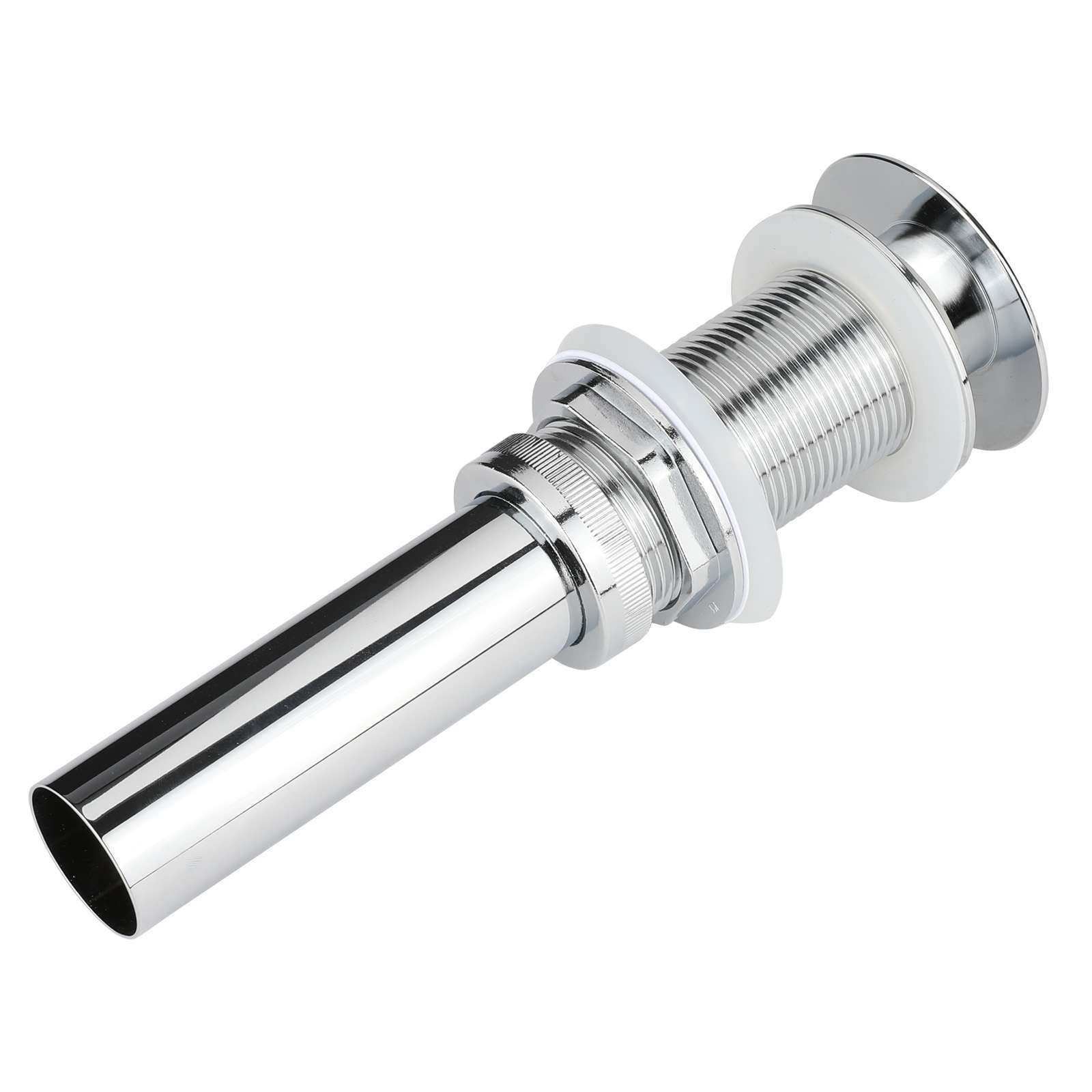 bathroom sink overflow pop up drain assembly w/ lift rod, chrome plated 3