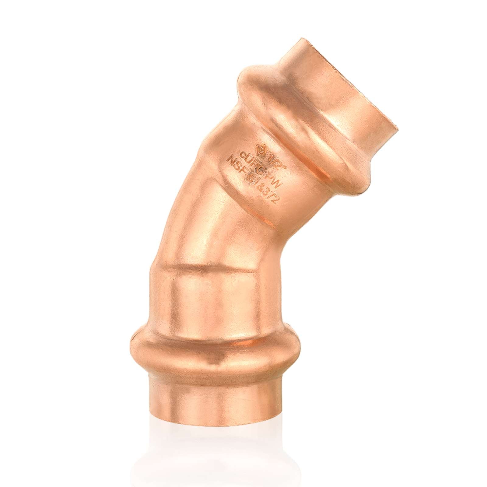 press copper 45 elbow lead free 12