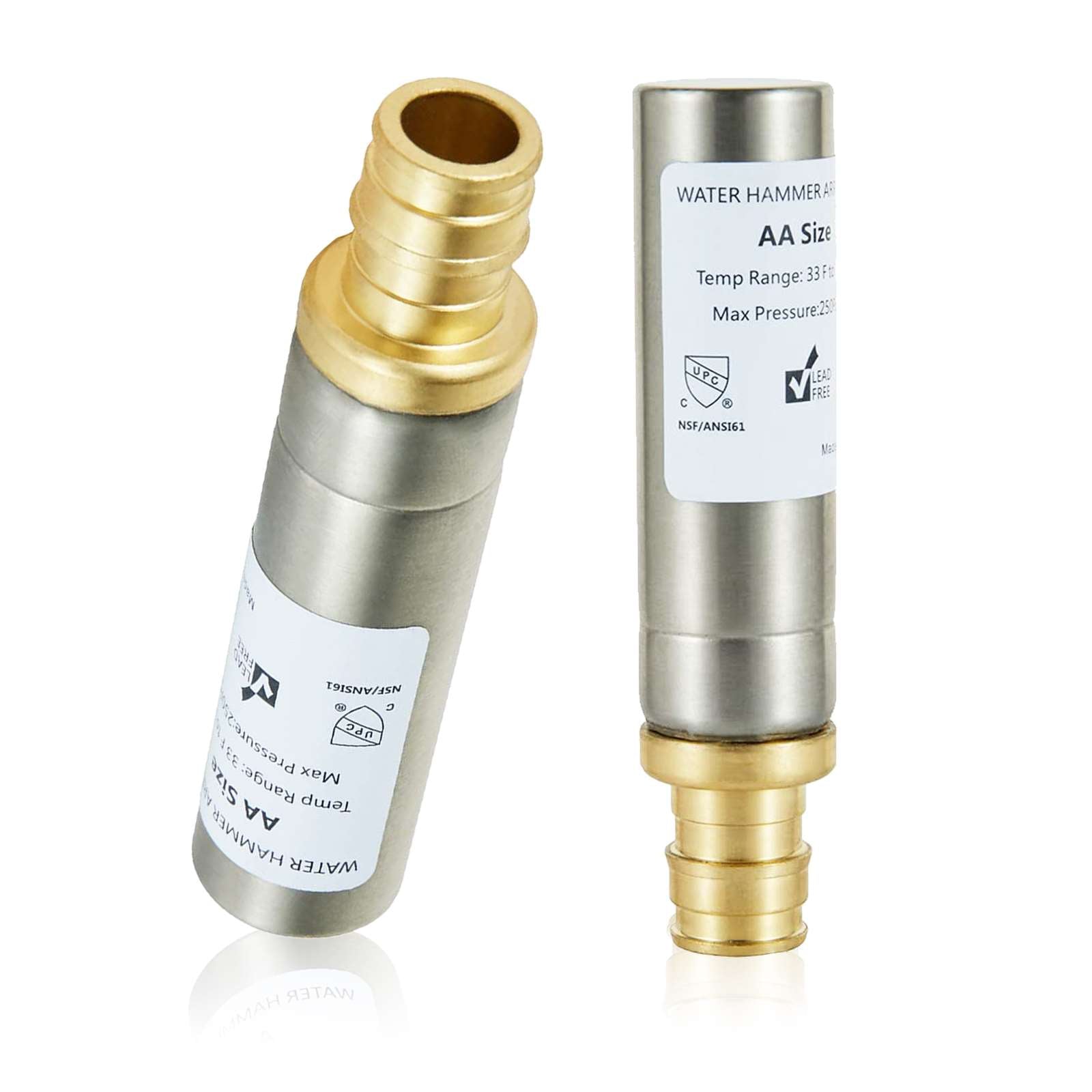 straight water hammer arrestor stainless steel 16