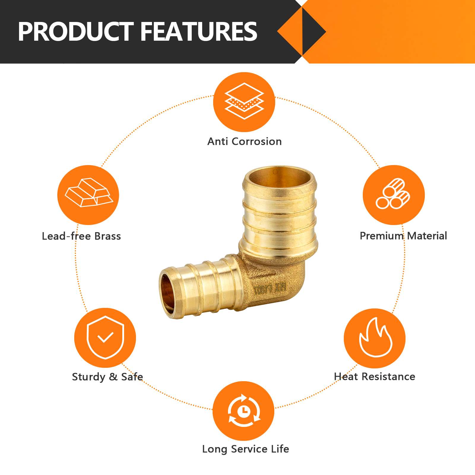 30 pcs pex-b crimp elbow 3/4