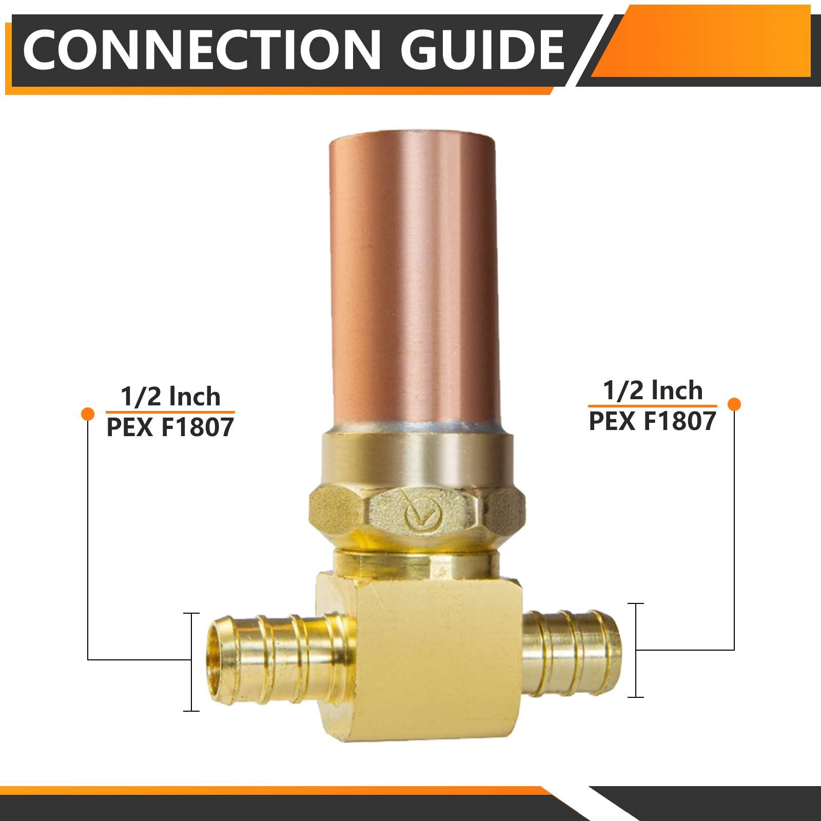pex crimp connection tee water copper hammer arrestor 4
