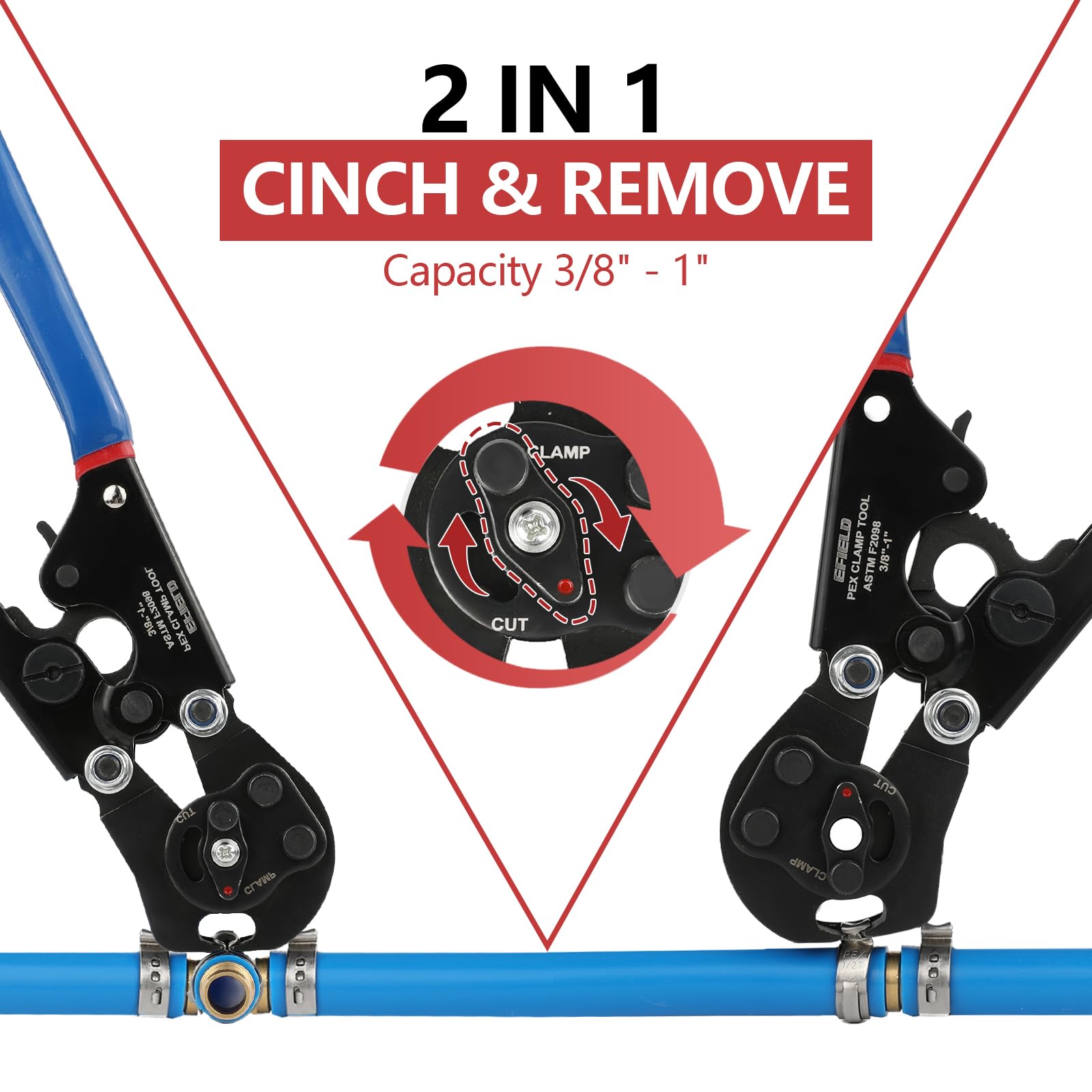 2-in-1 pex ratchet cinch crimping tool with removing function 4