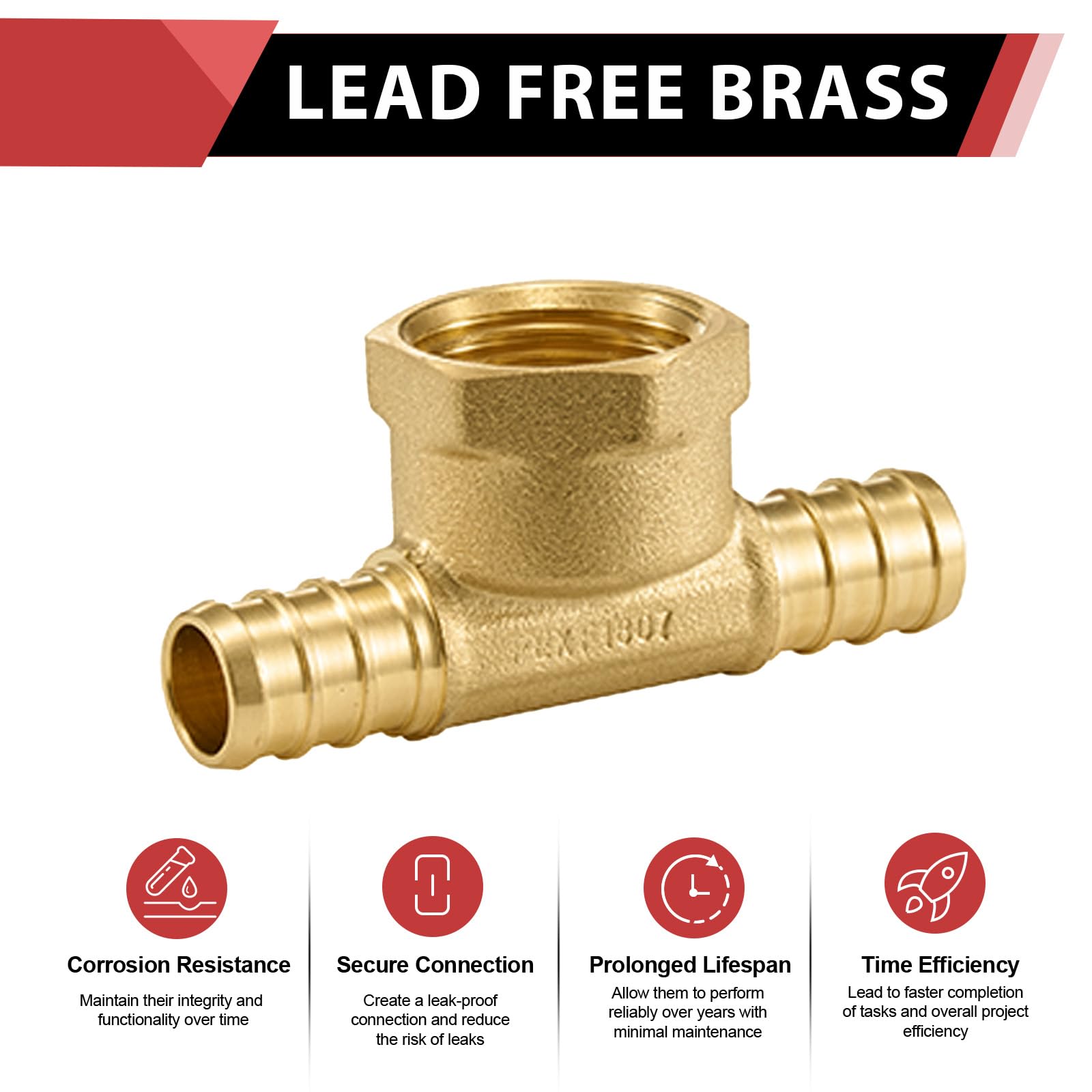 pex-b crimp female tee 3/4