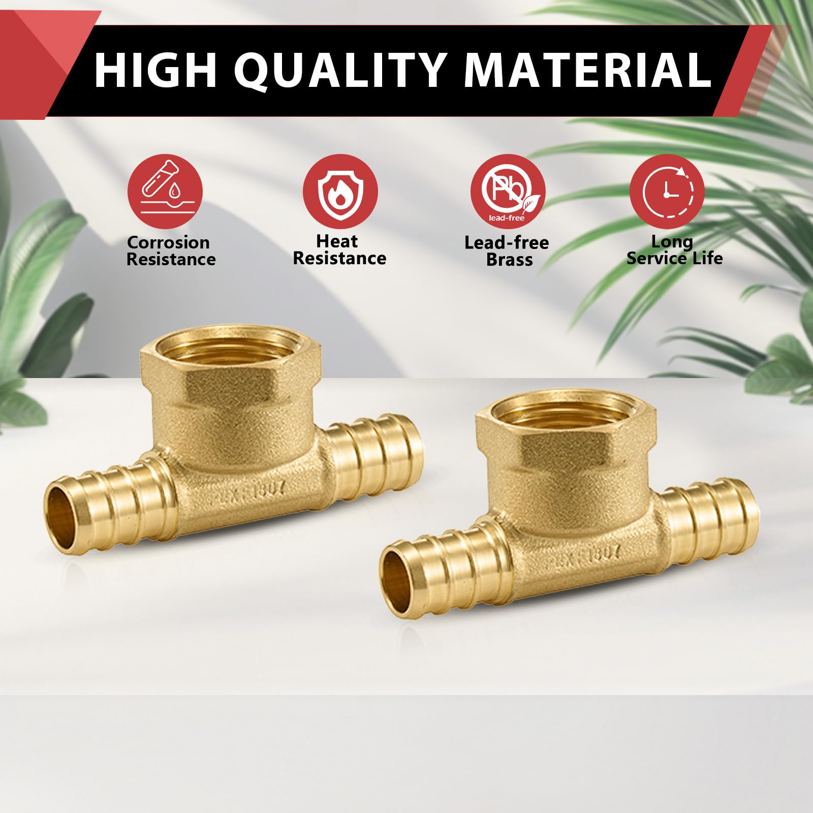 pex-b crimp female tee 3/4