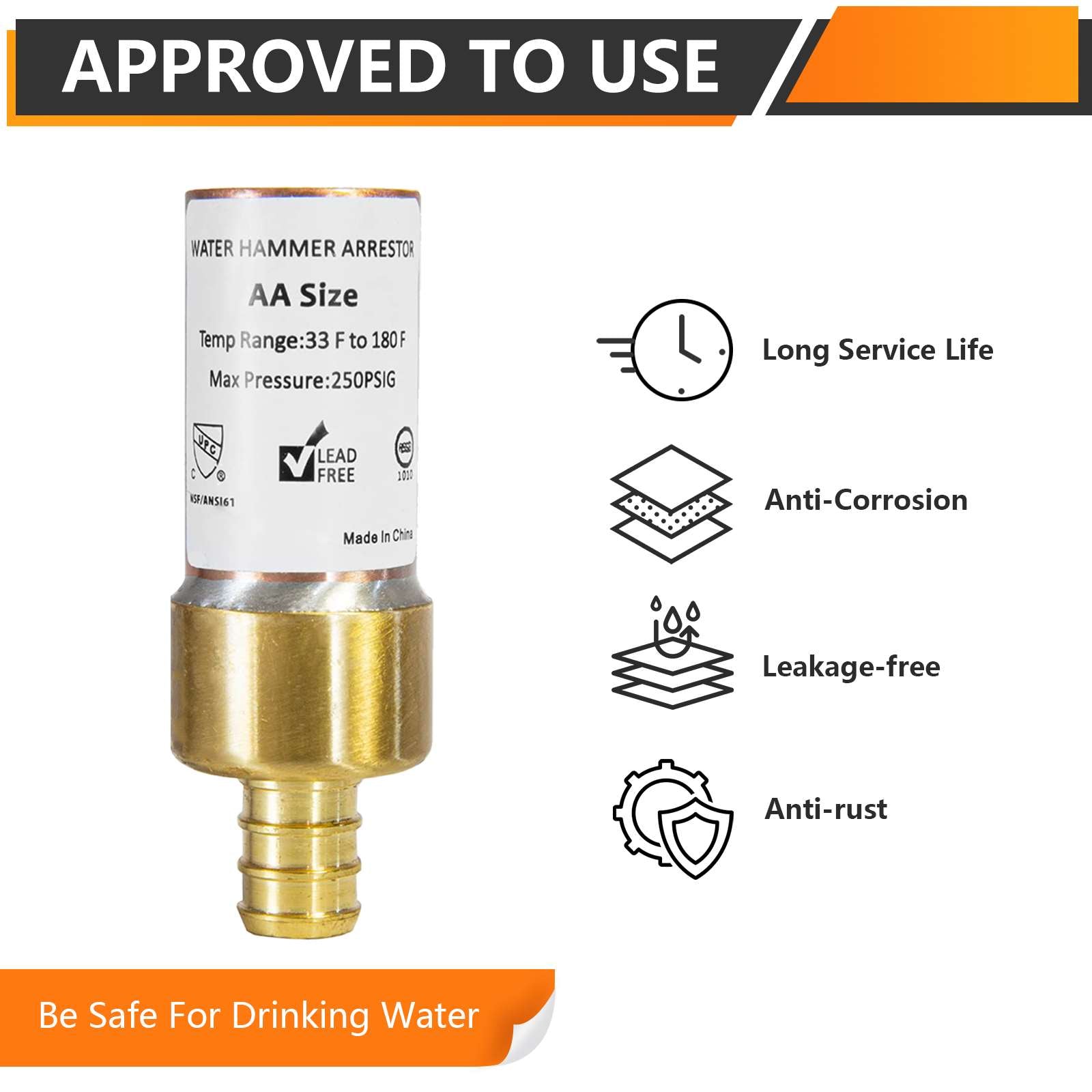 1 2 pex crimp connection f1807 water hammer arrestor copper pick size to add 6