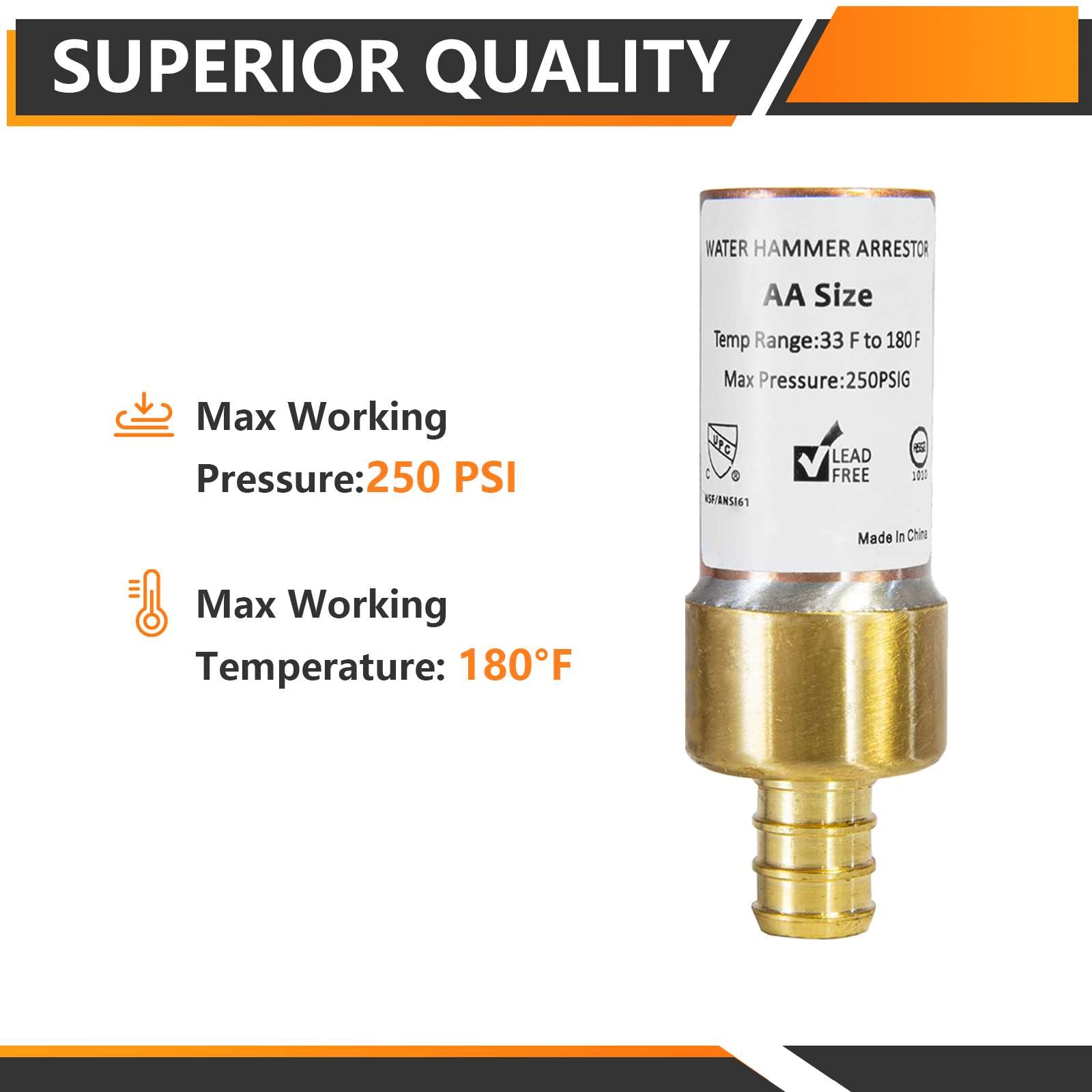 1 2 pex crimp connection f1807 water hammer arrestor copper pick size to add 5