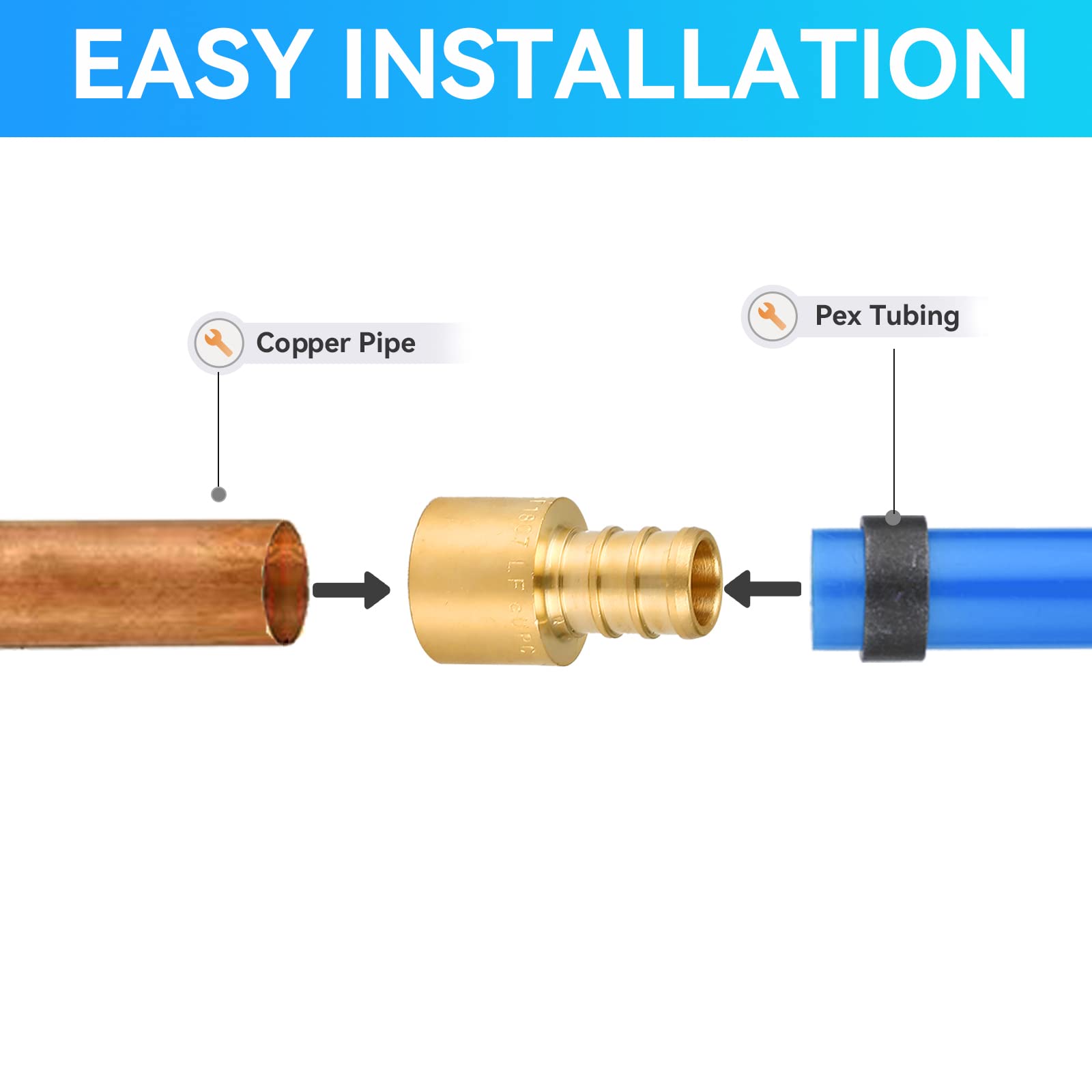 pex-b crimp coupling female sweat 3/4