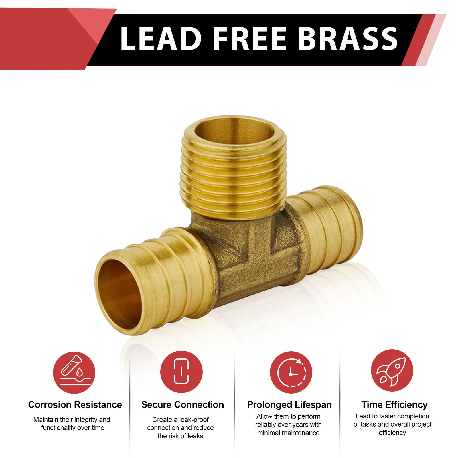 pex-b crimp male tee 3/4