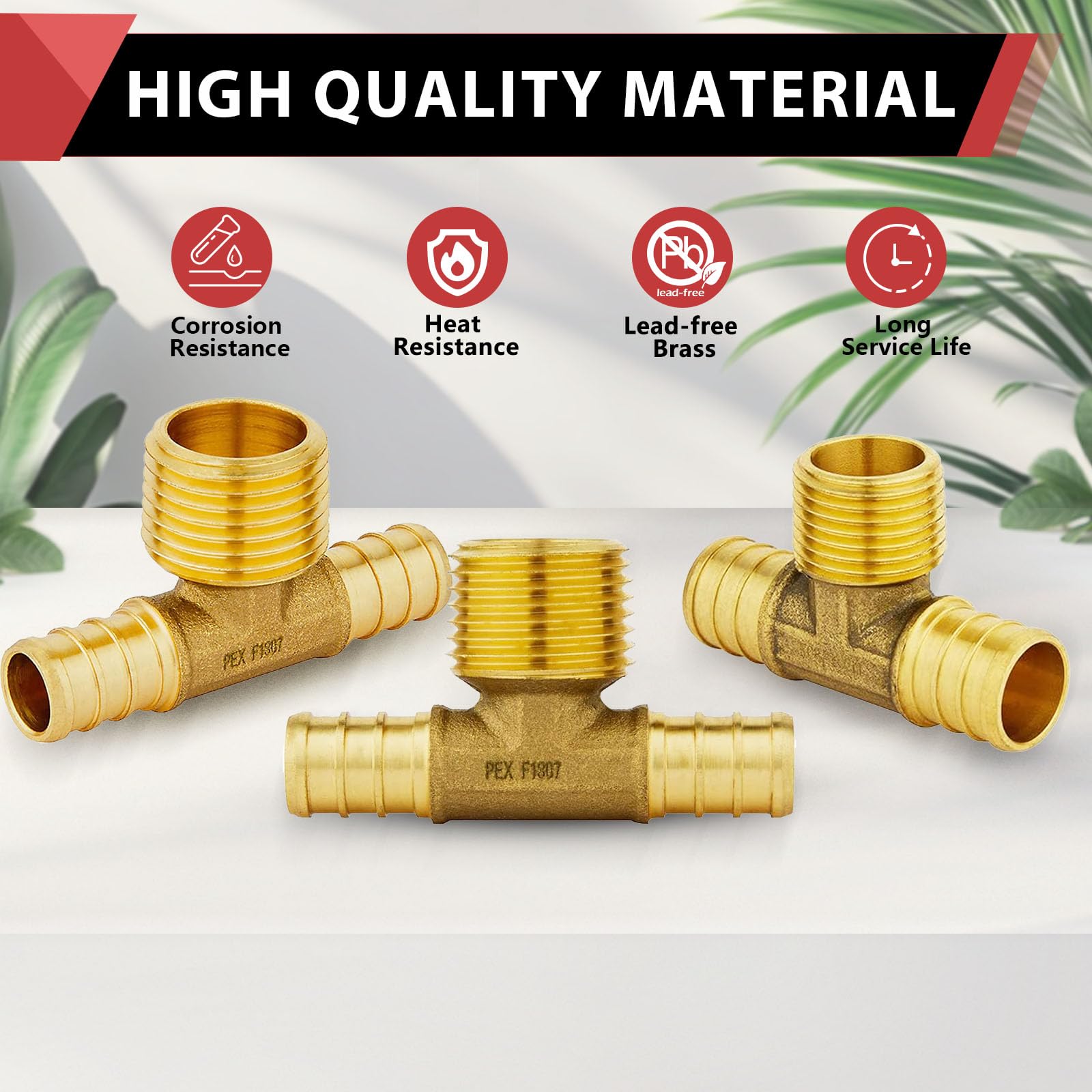 pex-b crimp male tee 3/4