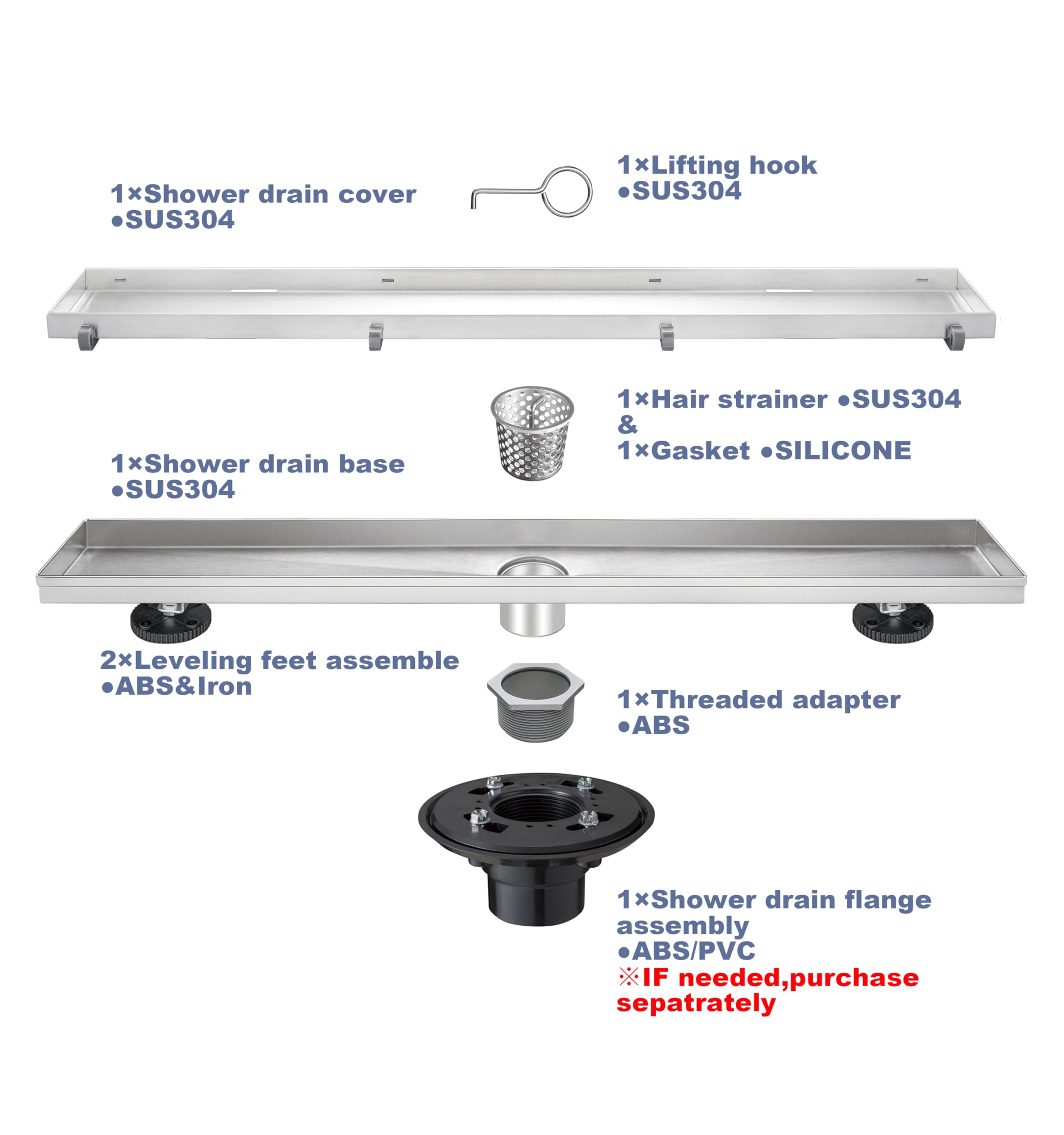 linear shower drain 36