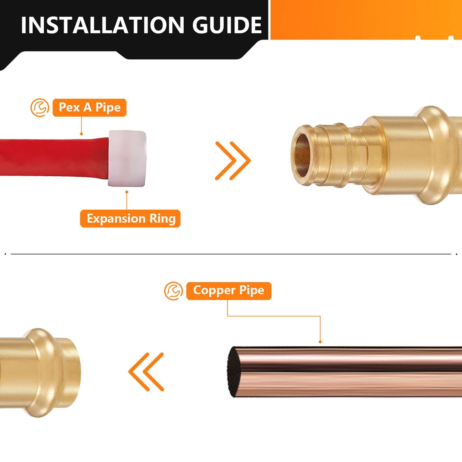 press x pex expansion brass adapter lead free 5