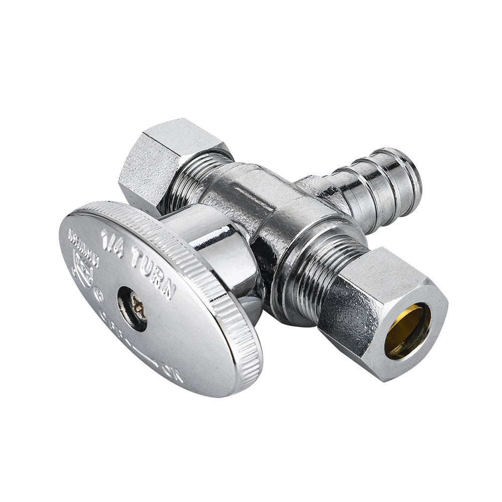 1 2 pex crimp x 3 8 compression x 3 8 od compression stop valve lead free 3