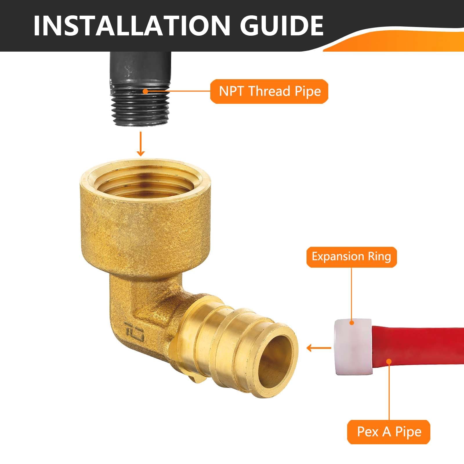 pex a expansion x female elbow lead free 5