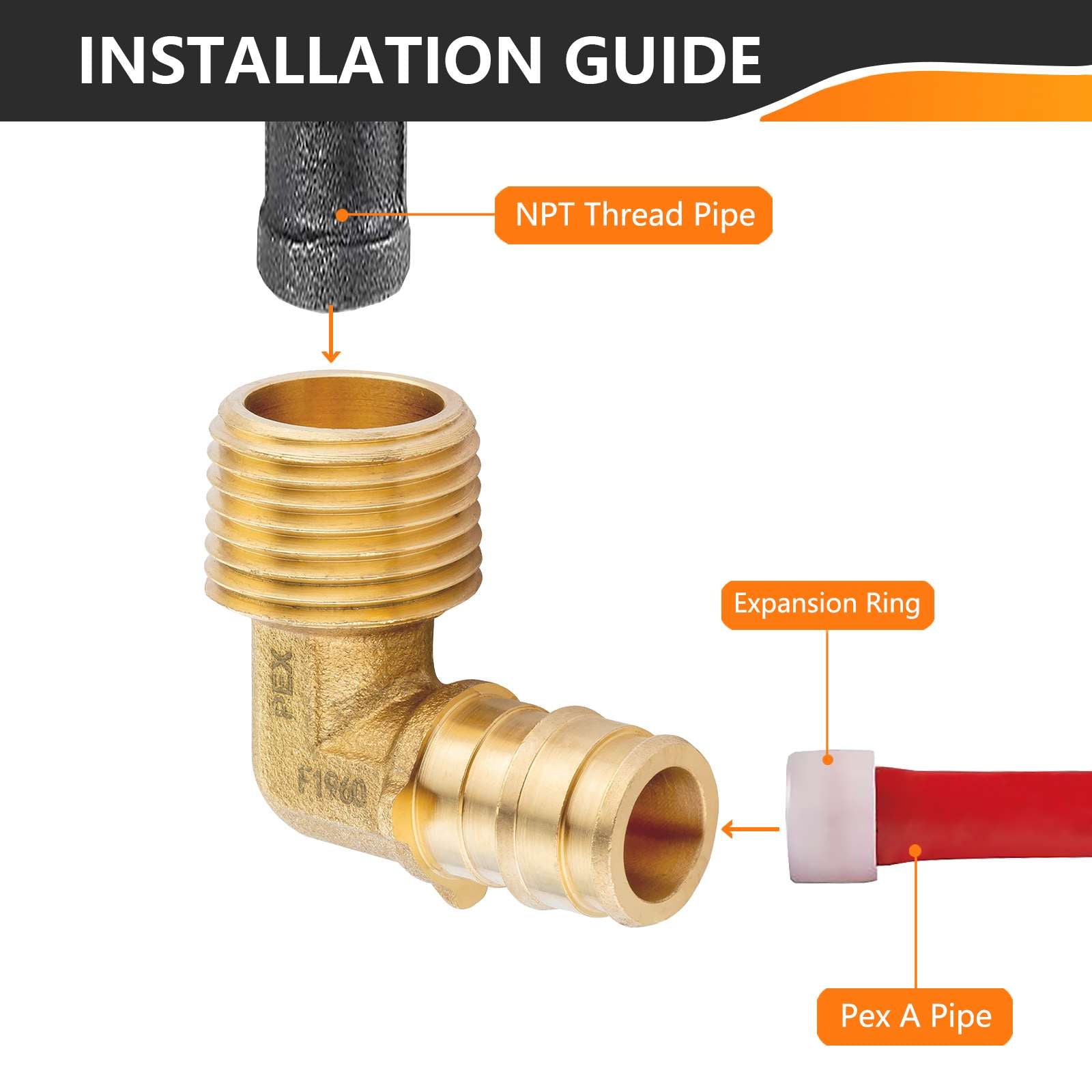 pex a expansion x male npt elbow lead free 4