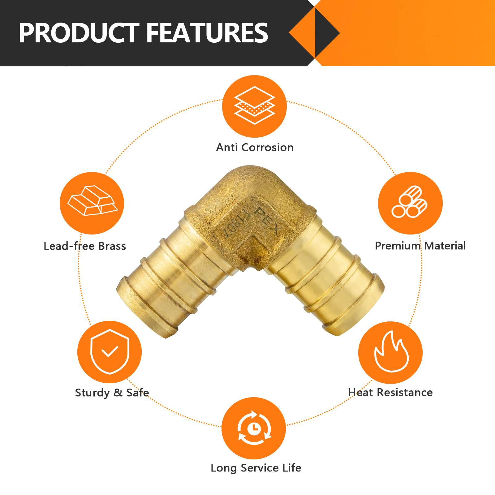 30 pcs pex-b crimp elbow 3/4