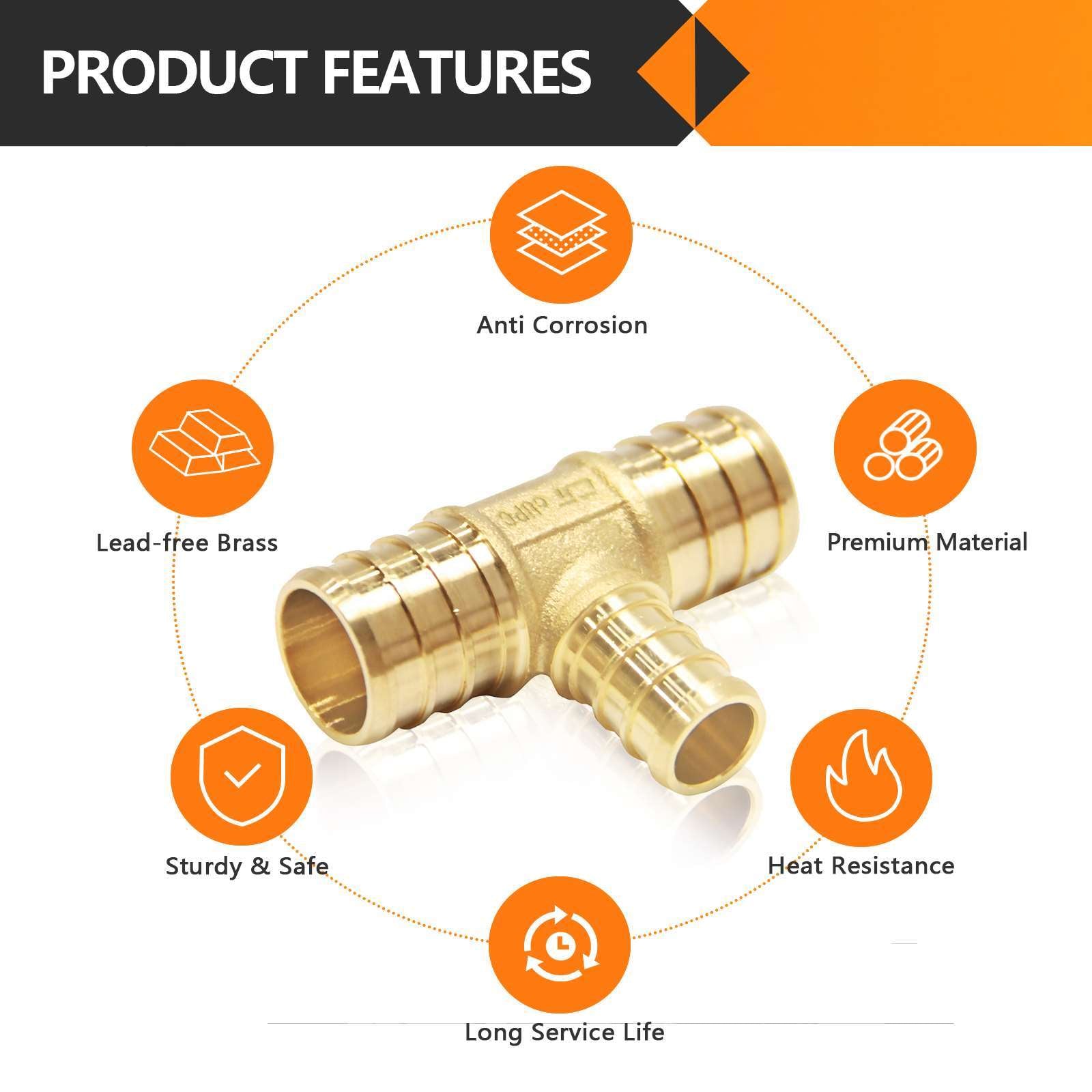 pex b crimp x pex reducing tee lead free 4