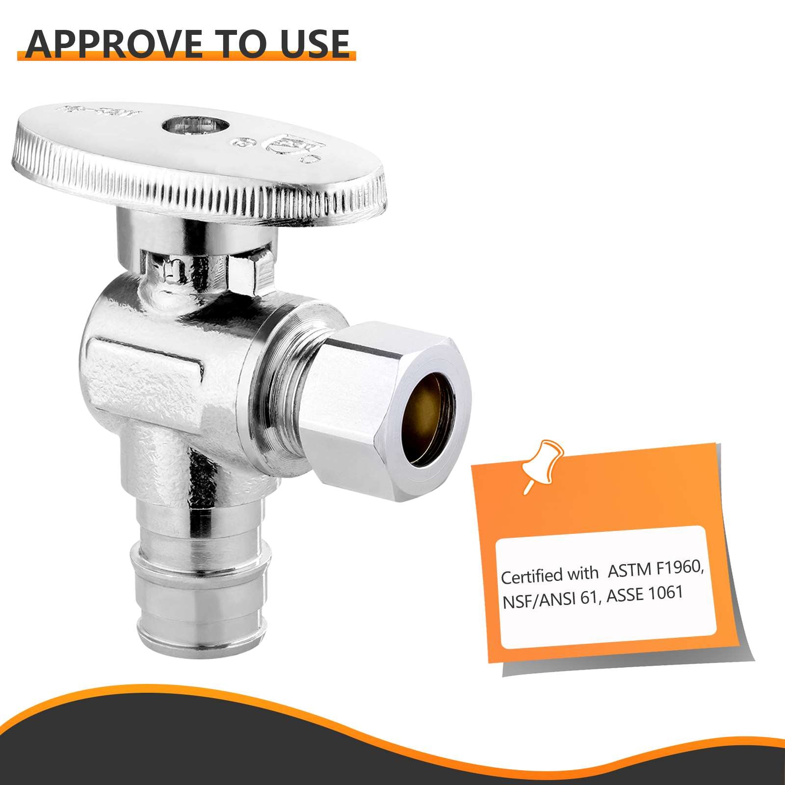 1 2 pex expansion x 3 8 od compr stop valve 1 4 turn lead free 6