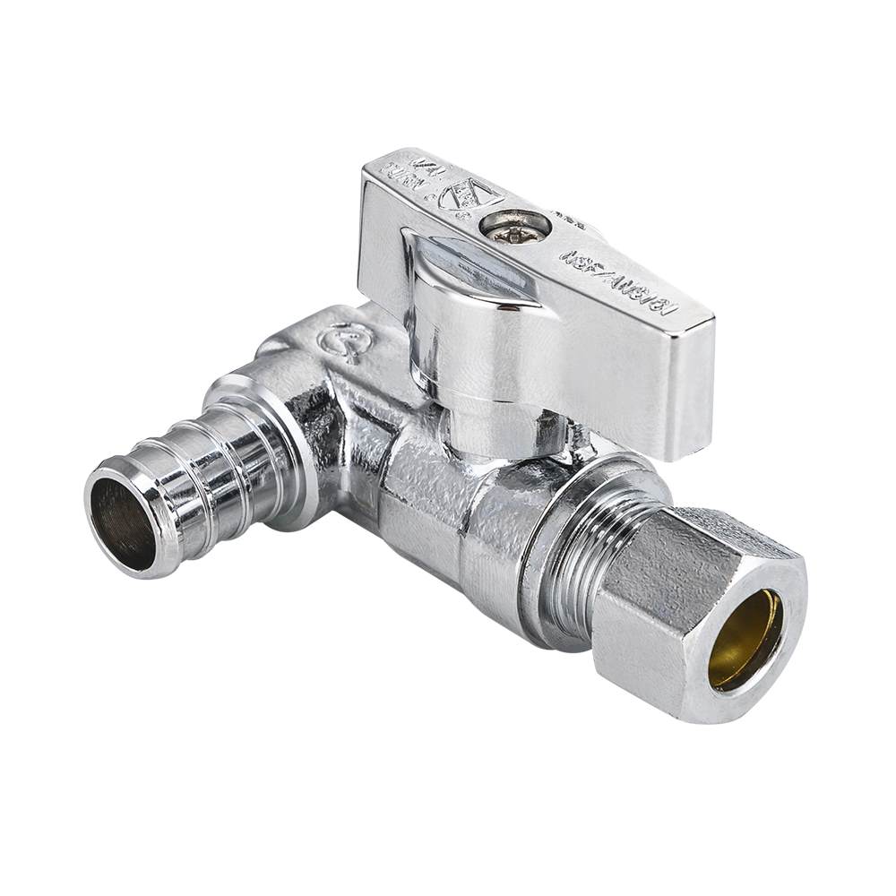 1 2 pex crimp x 1 2 pex crimp x 3 8 od compr valve lead free 3