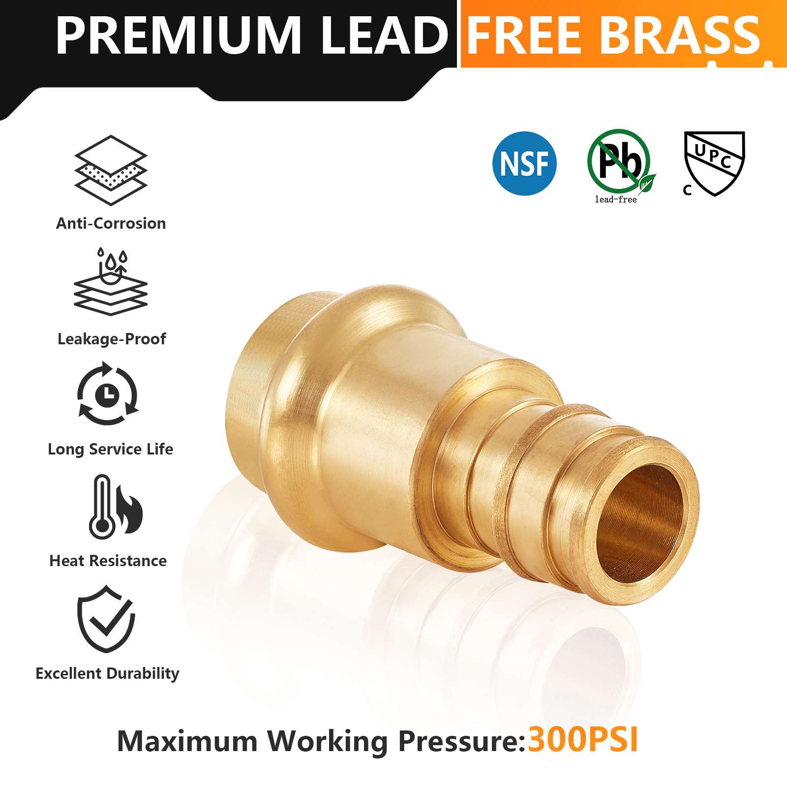 press x pex expansion brass adapter lead free 6