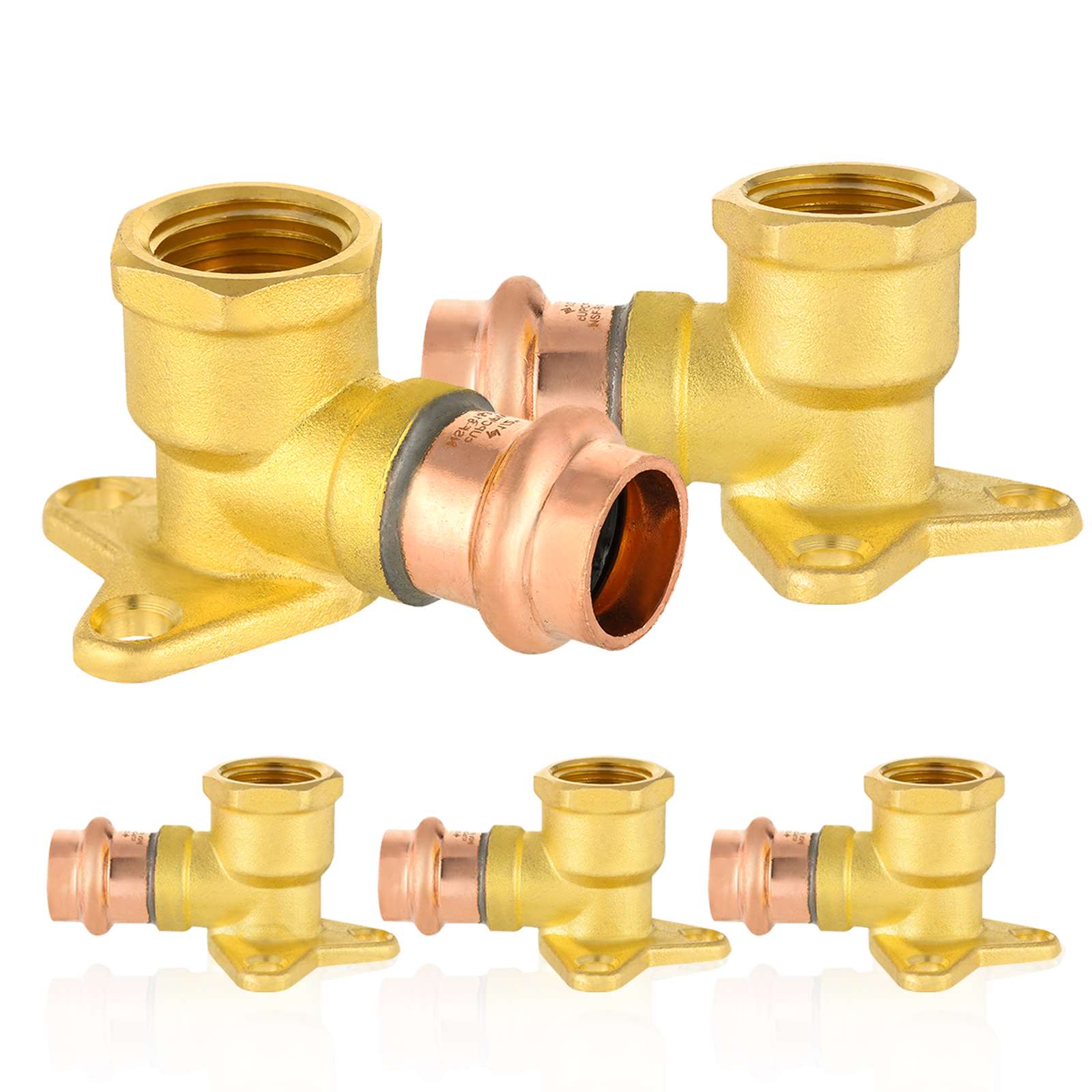 press copper drop ear elbow lead free 14