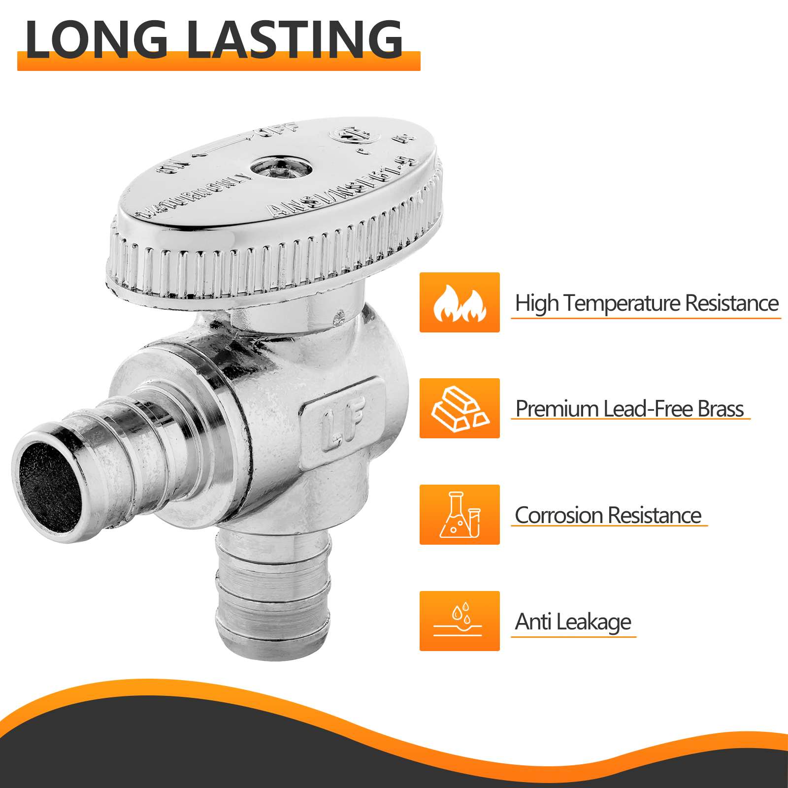 1 2 pex crimp x 1 2 pex crimp stop valve 1 4 turn lead free 5