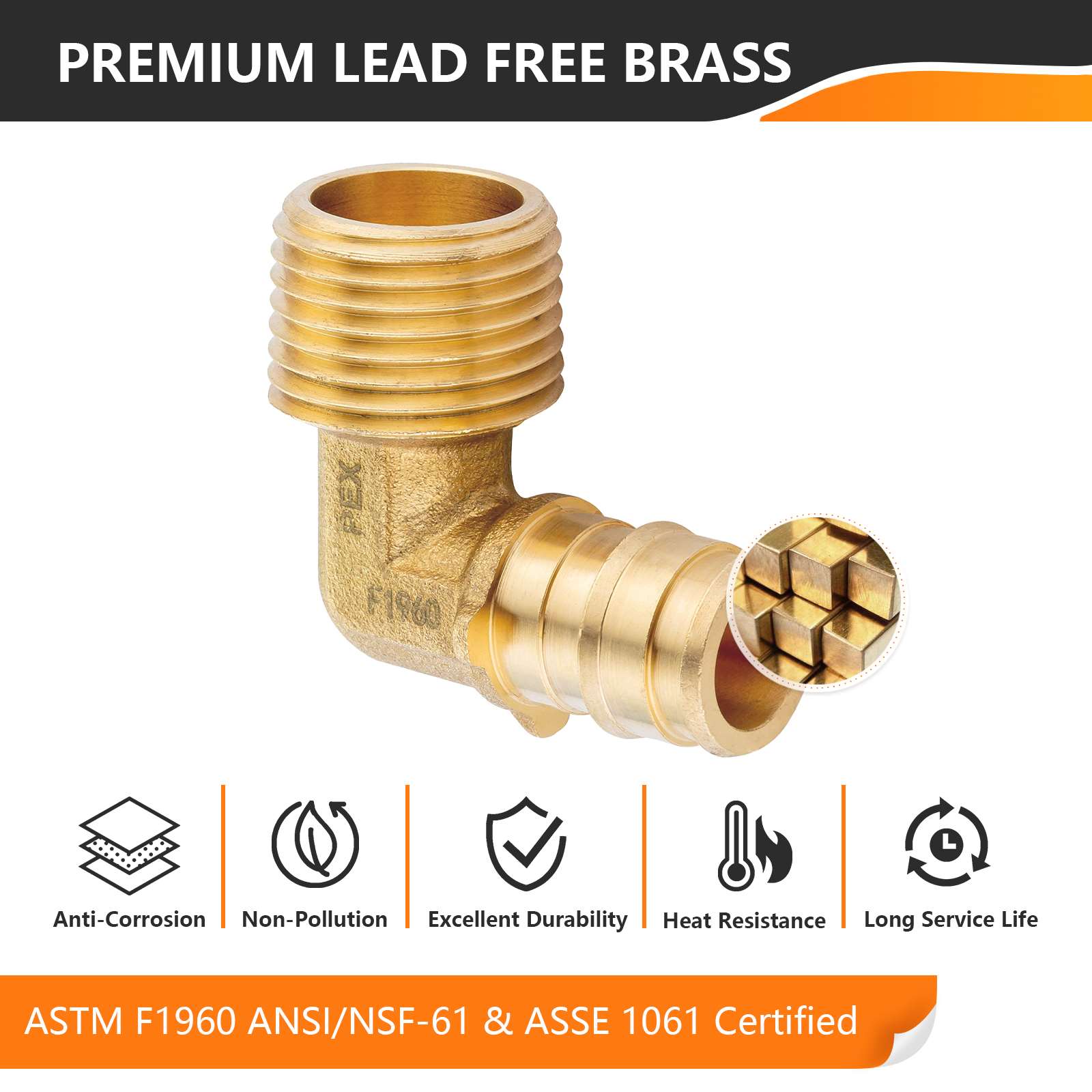 pex a expansion x male npt elbow lead free 5
