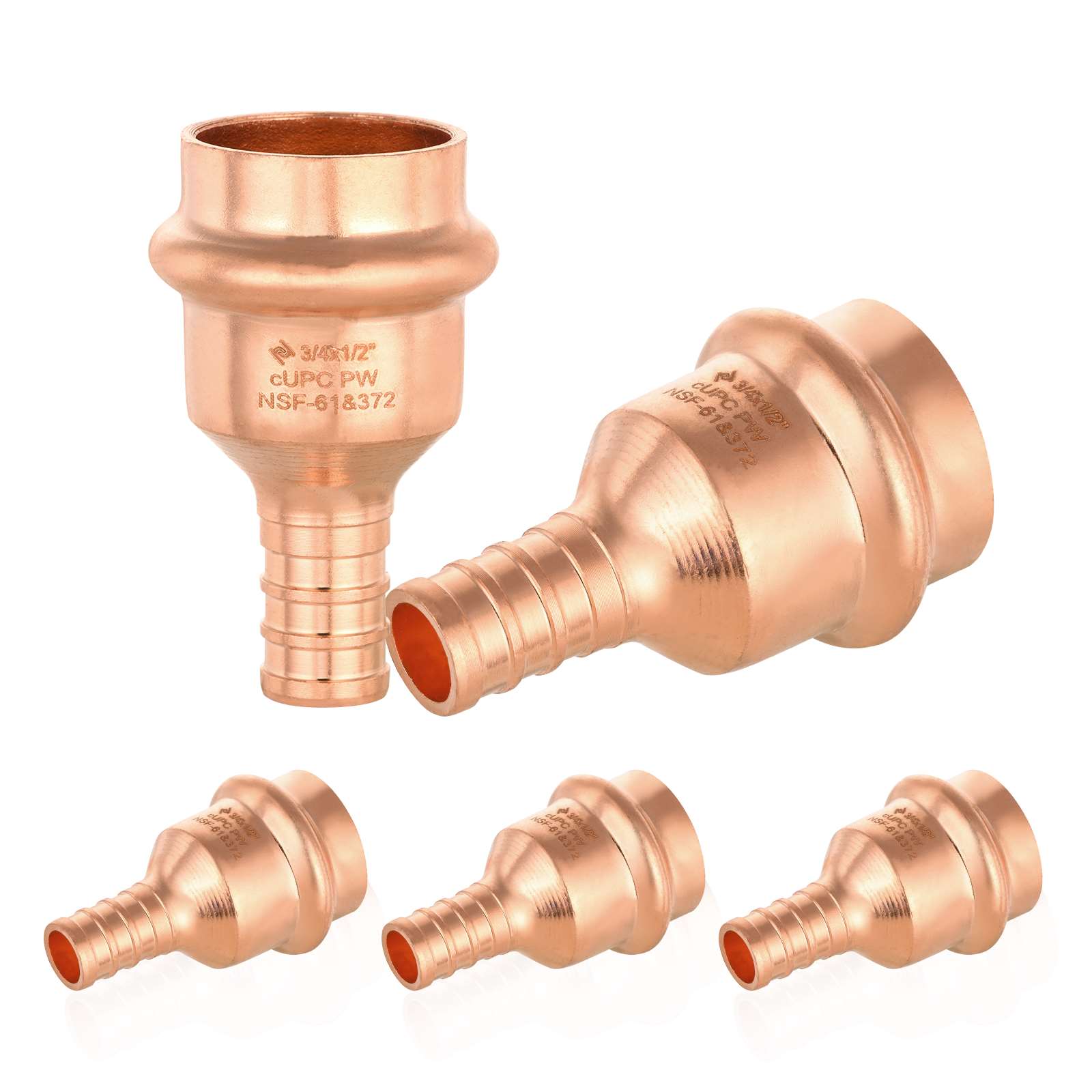 press copper x pex crimp reducing adapter lead free 16